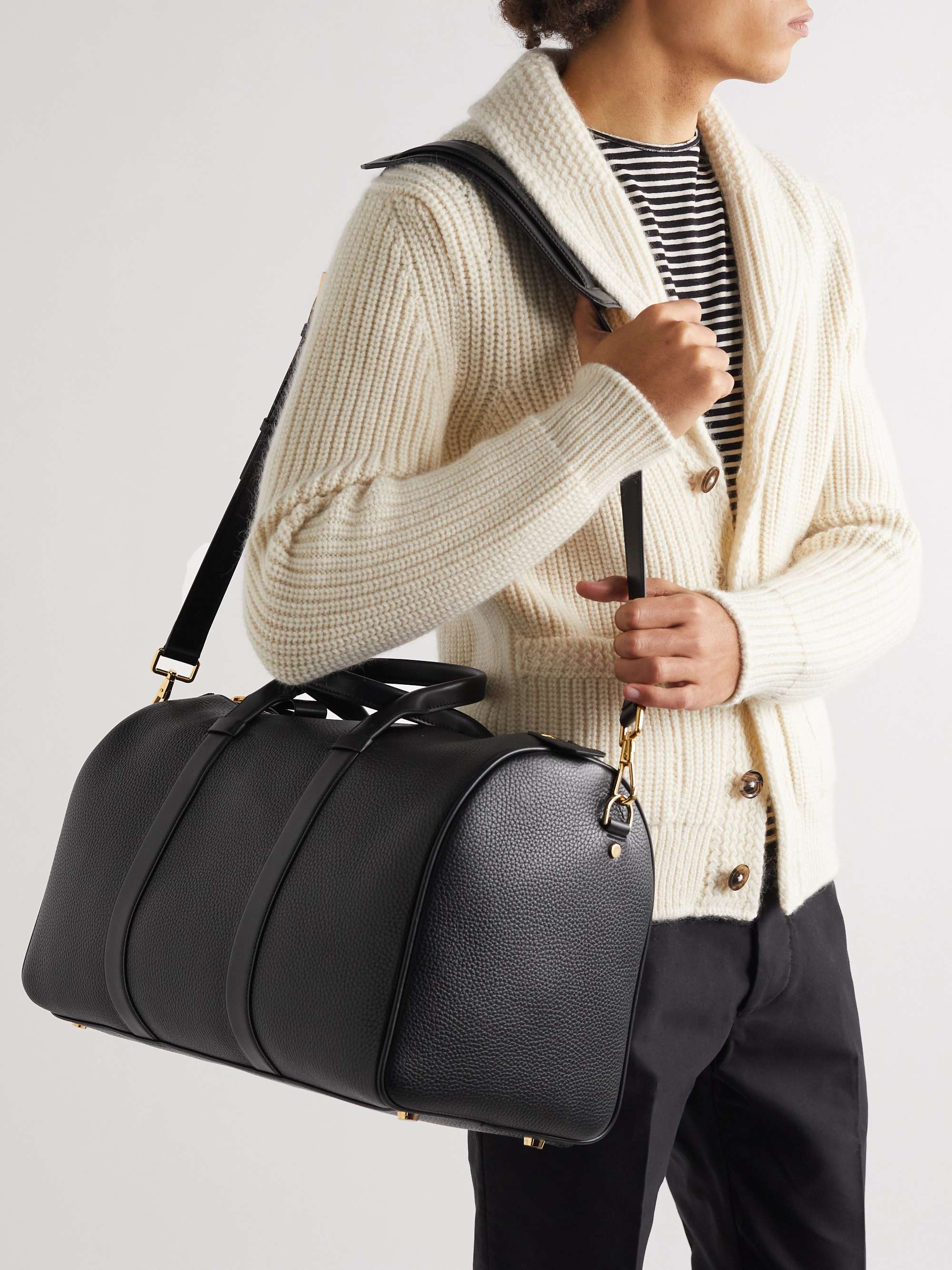 TOM FORD Pebble-Grain Leather Duffle Bag