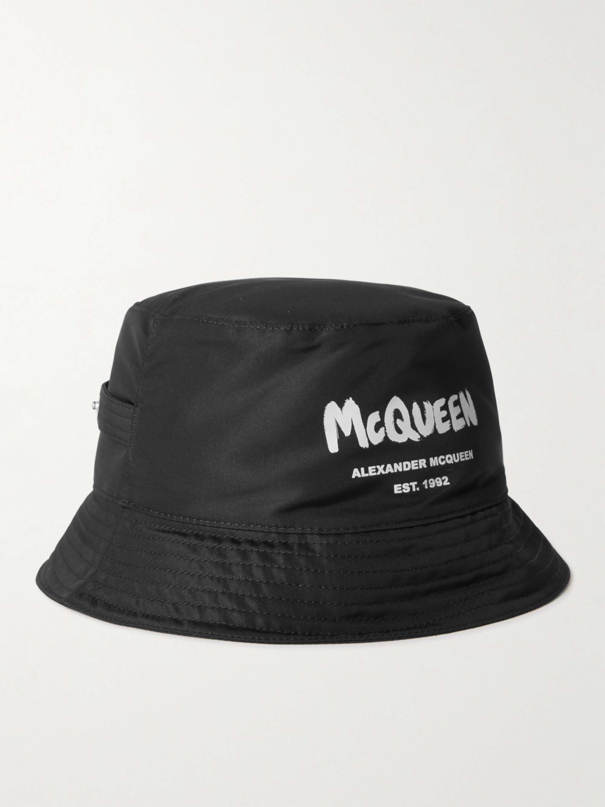 ALEXANDER MCQUEEN Logo-Appliqued Shell Bucket Hat