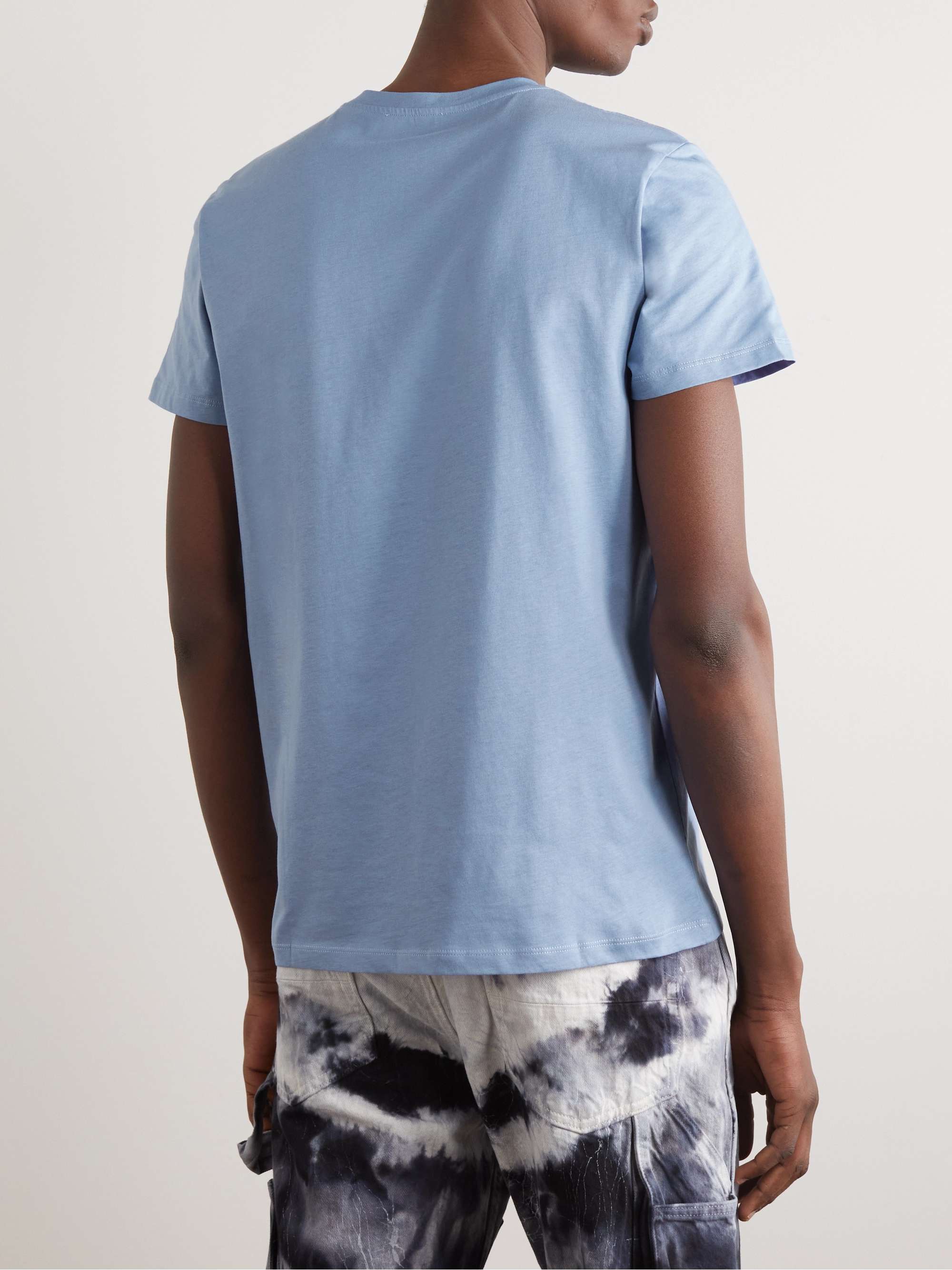 BALMAIN LogoFlocked CottonJersey TShirt for Men MR PORTER