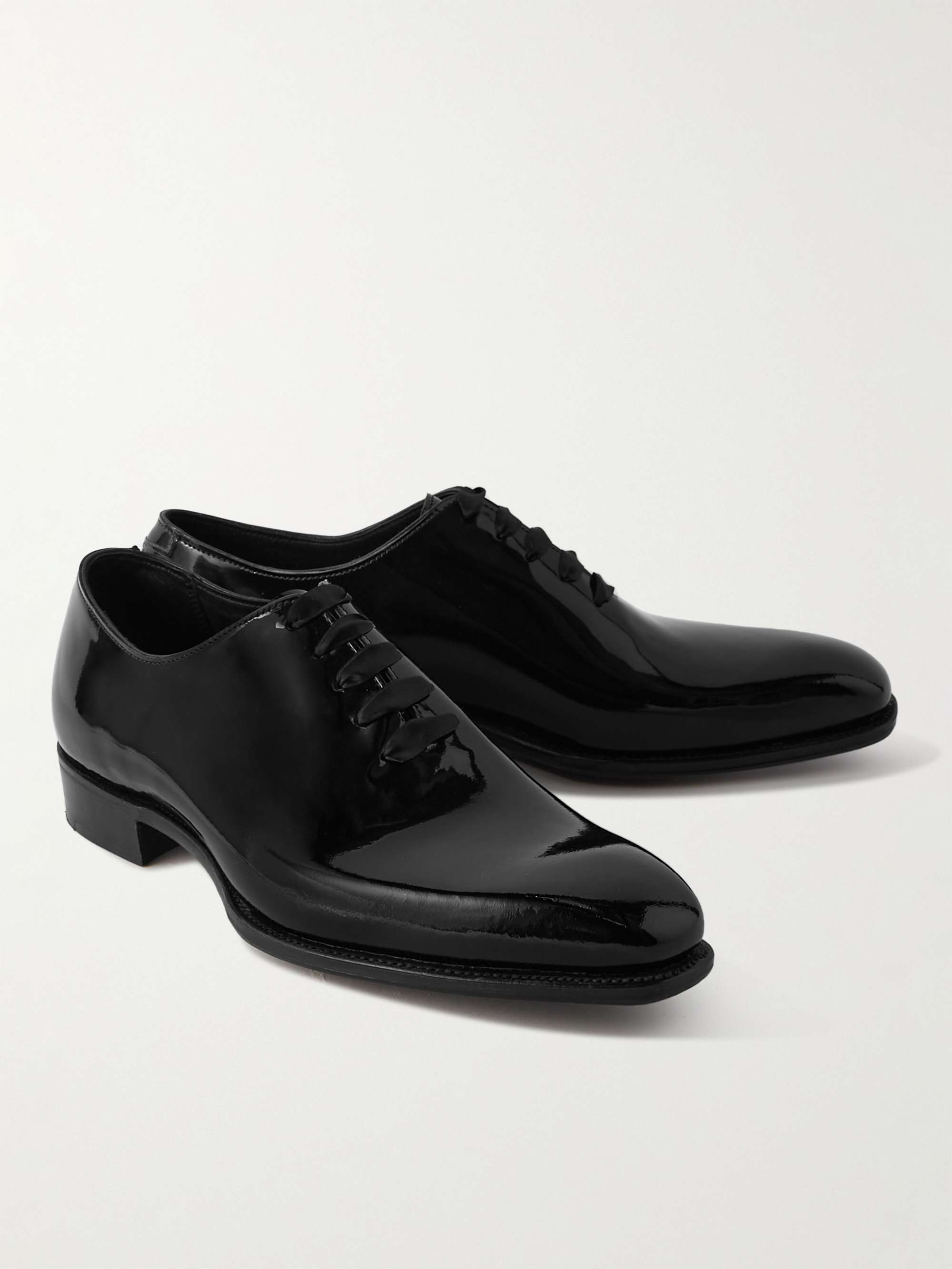 GEORGE CLEVERLEY Merlin Whole-Cut Patent-Leather Oxford Shoes