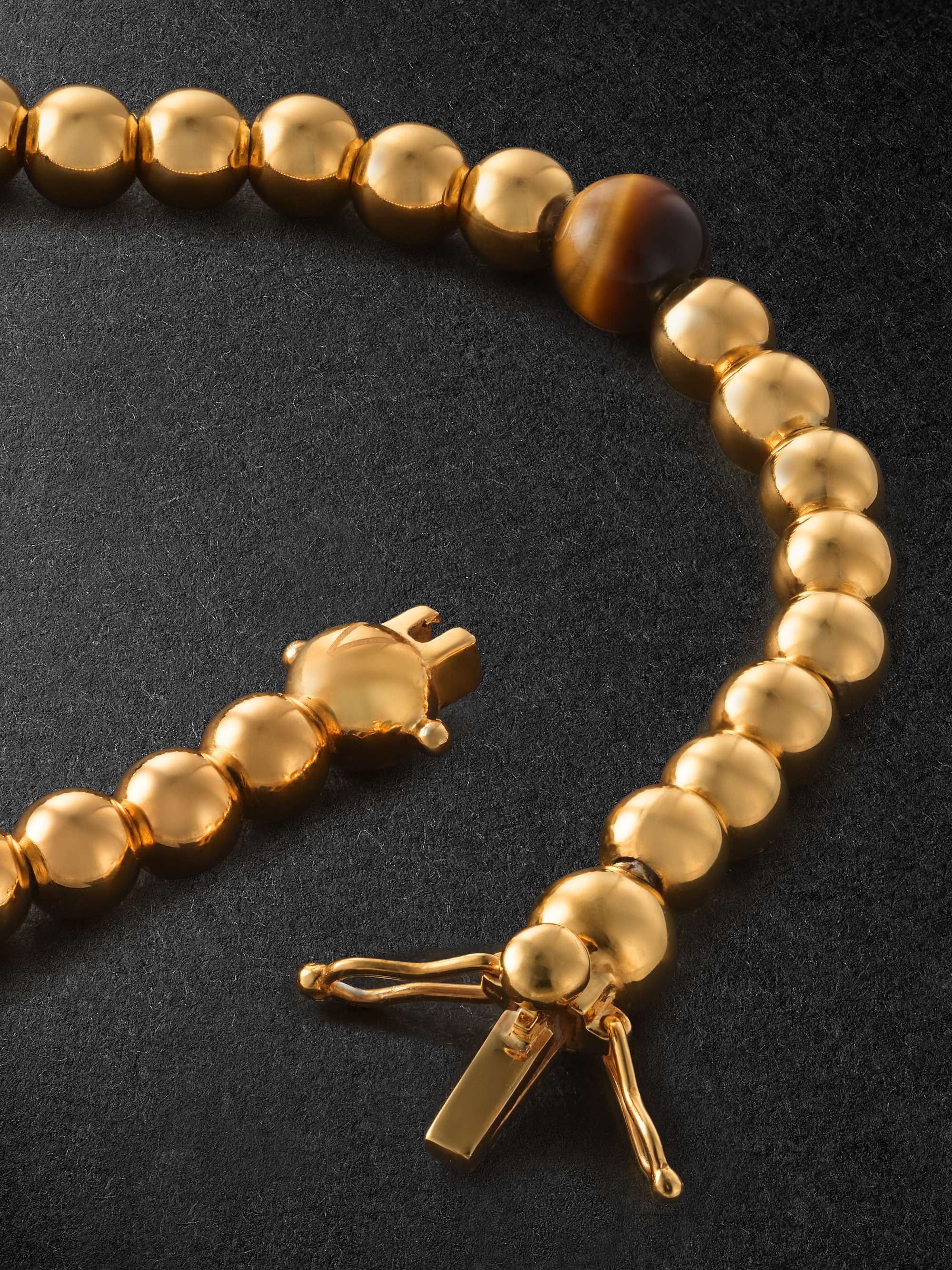 PATTARAPHAN Tri Anya Baby Cycle Gold-Plated Tiger's Eye Bracelet