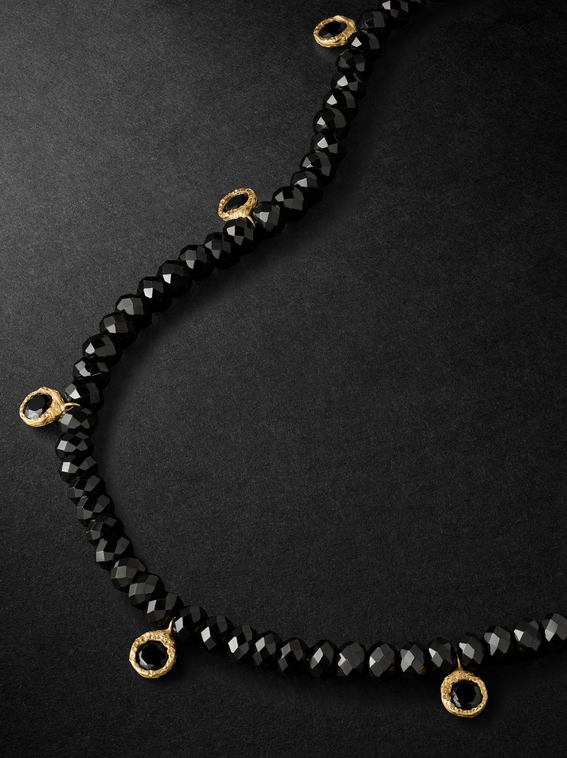 Shop Elhanati Pacino Gold Spinel Beaded Necklace In Black