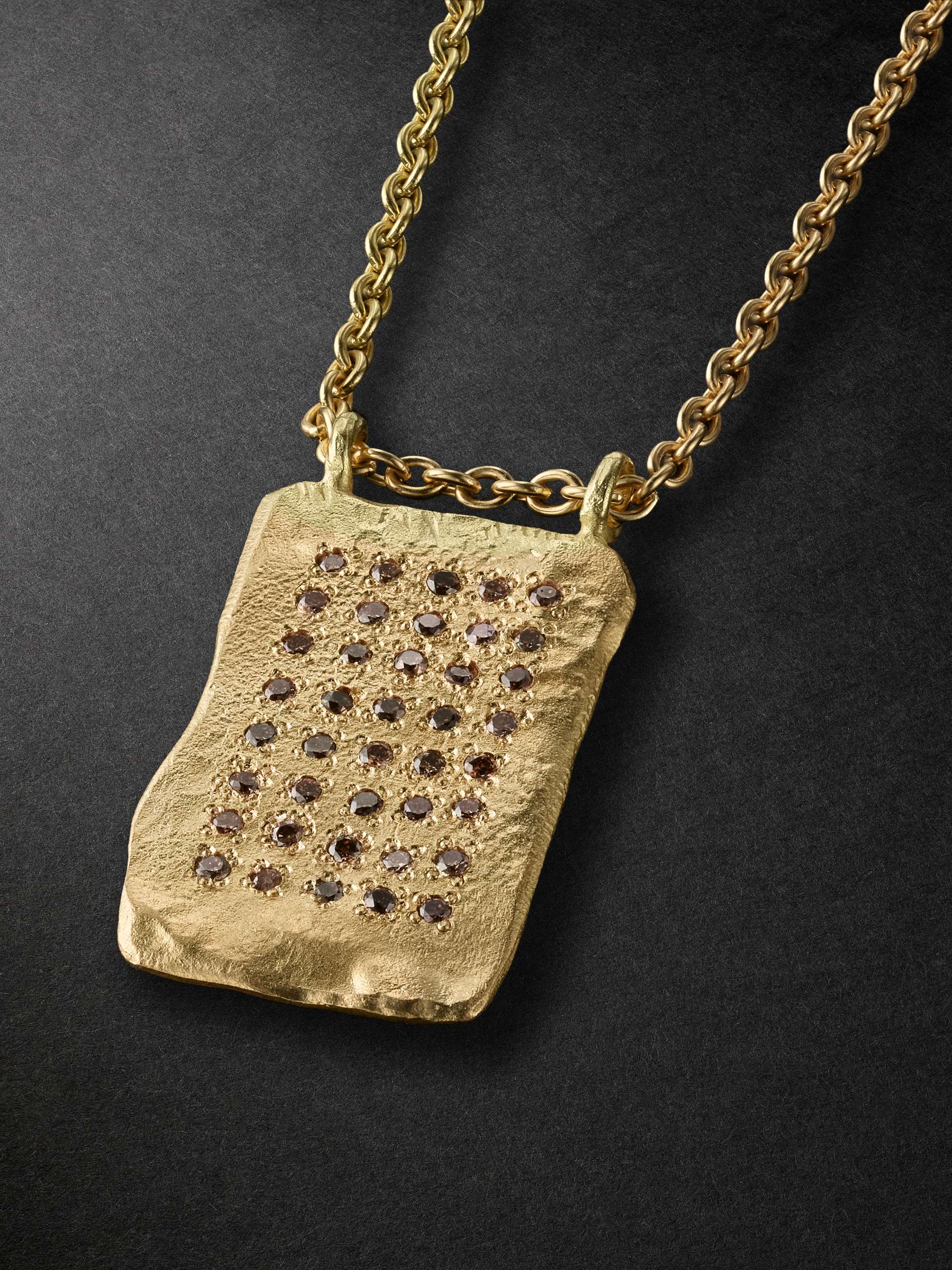 ELHANATI Palma Tag Gold Diamond Pendant Necklace