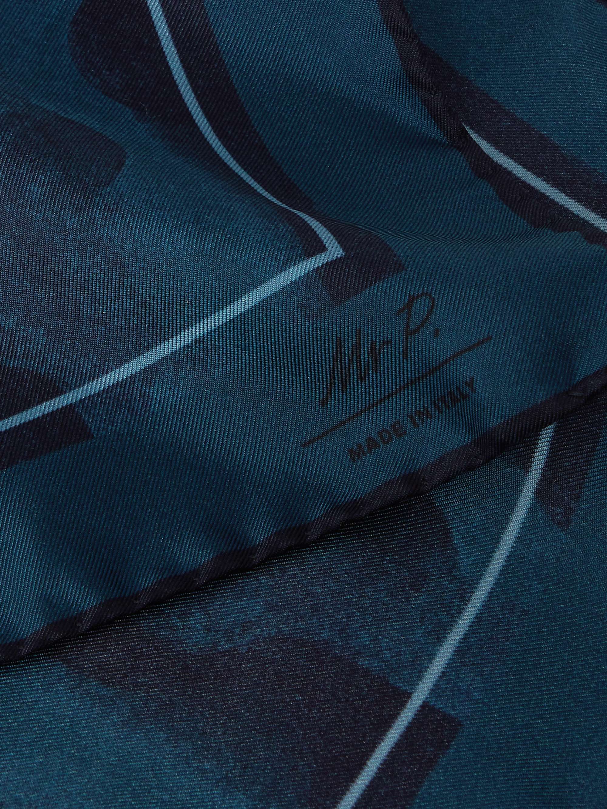 MR P. Printed Silk Pocket Square