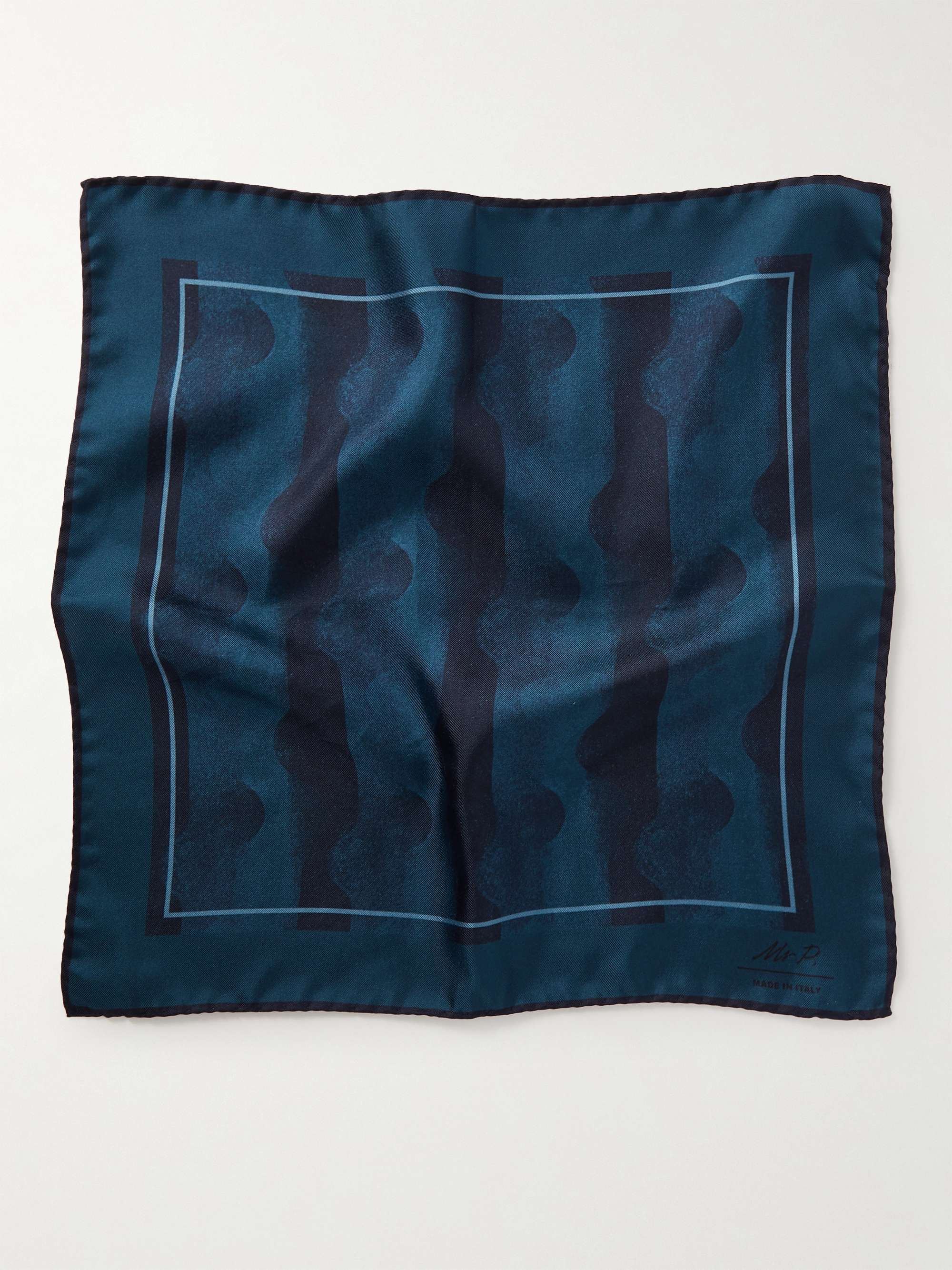 MR P. Printed Silk Pocket Square