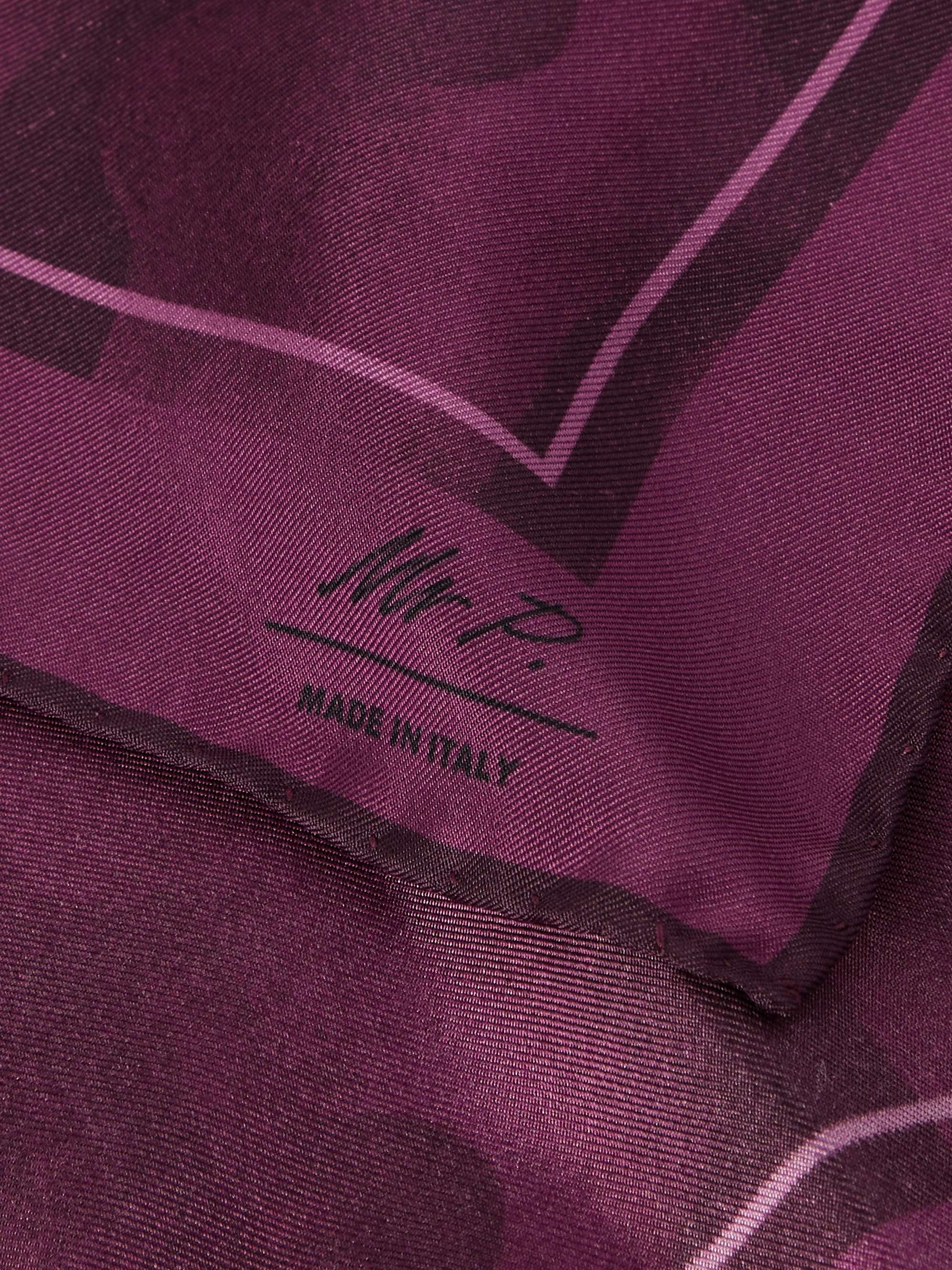 MR P. Printed Silk Pocket Square