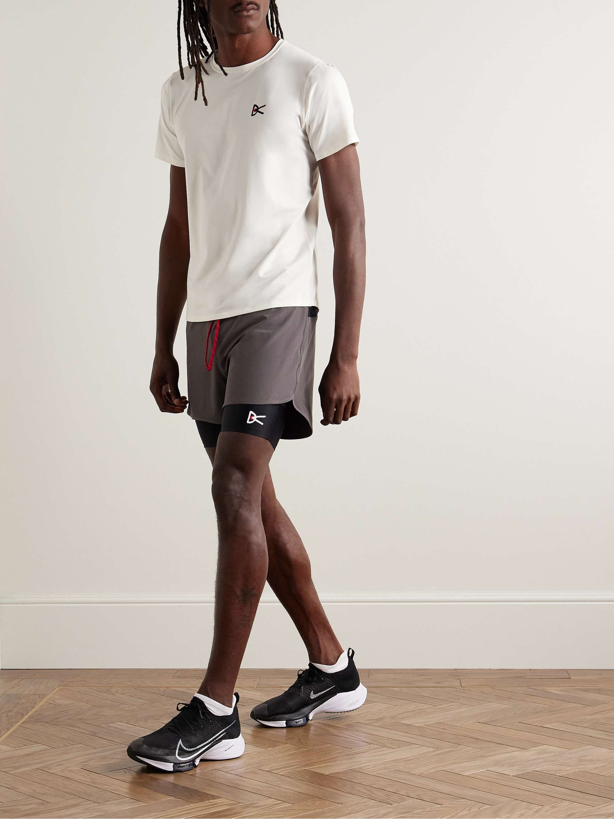 DISTRICT VISION Logo-Print Stretch-Jersey Running T-Shirt