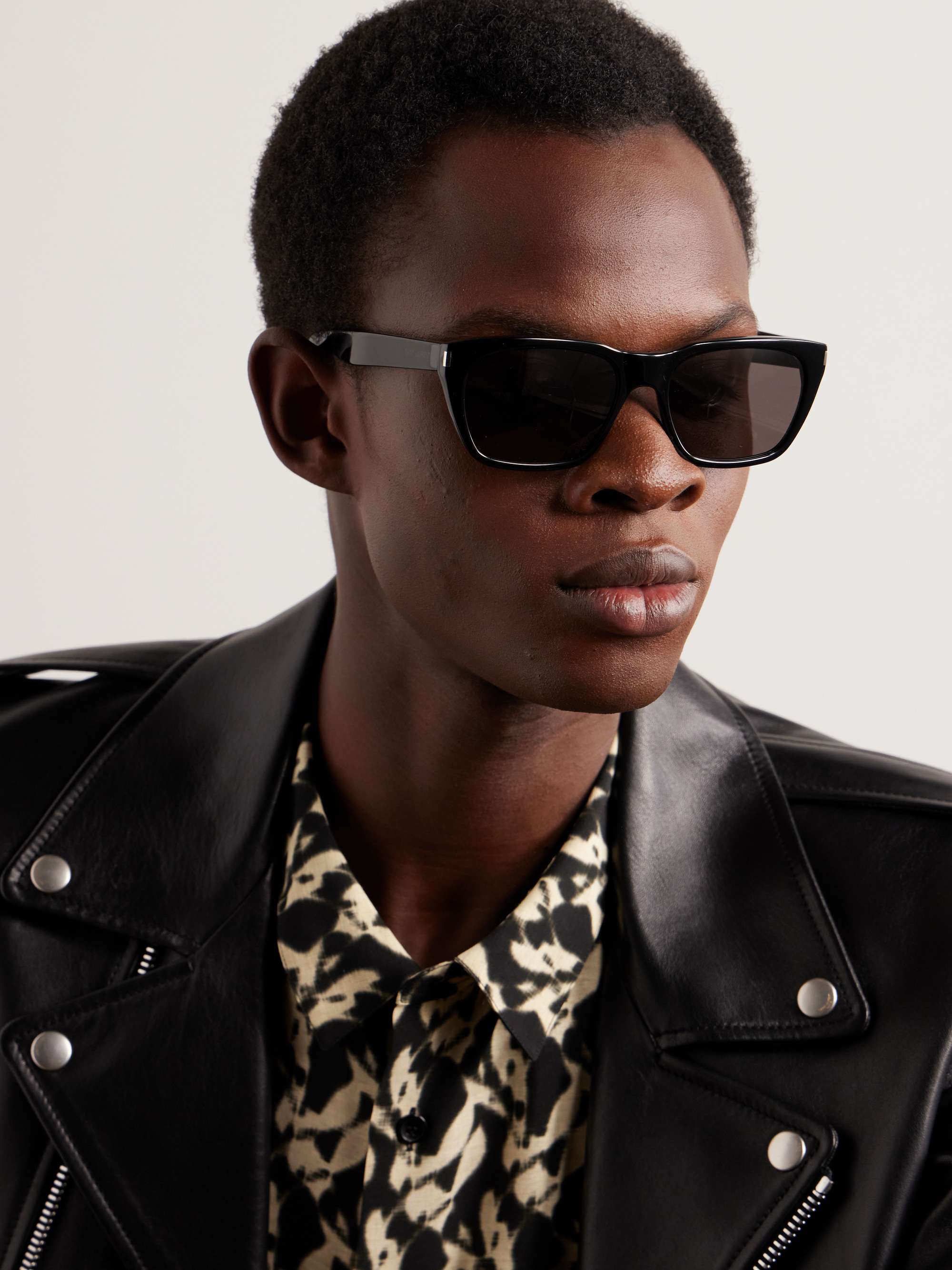 SAINT LAURENT EYEWEAR Rectangular-Frame Acetate Sunglasses for Men | MR ...