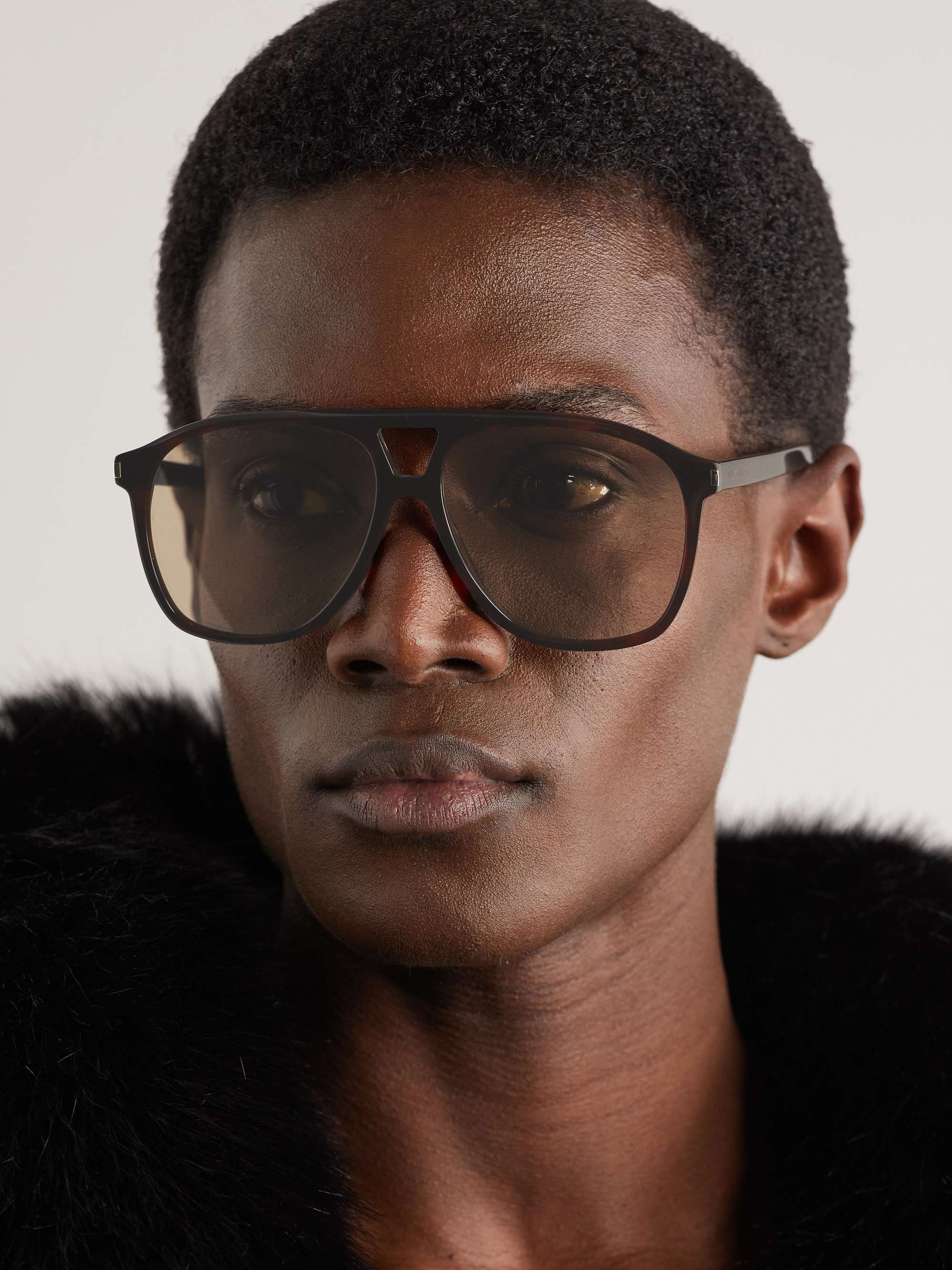 SAINT LAURENT EYEWEAR Pilot Aviator-Style Tortoiseshell Acetate ...