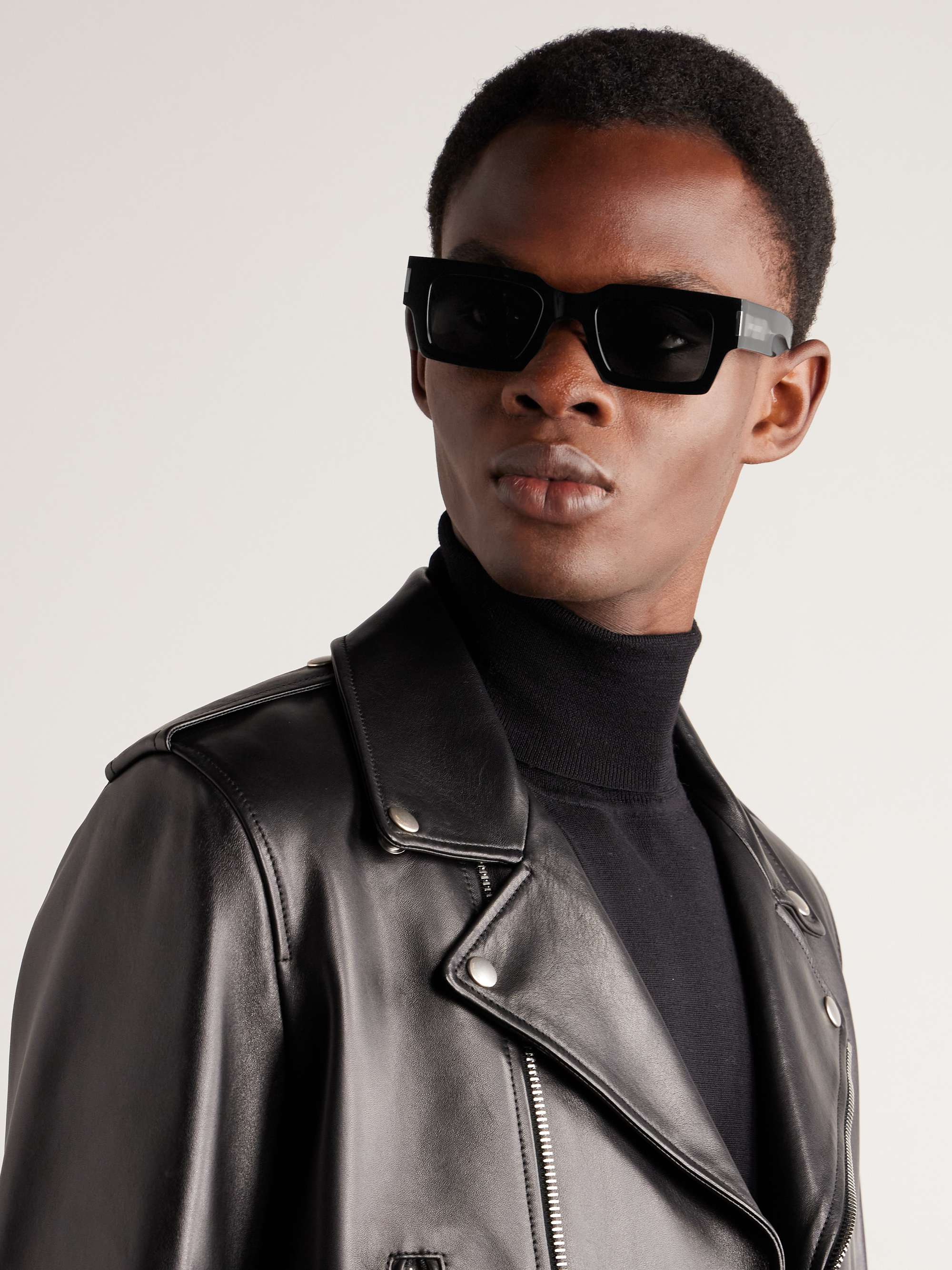 SAINT LAURENT EYEWEAR Rectangular-Frame Acetate Sunglasses for Men | MR ...