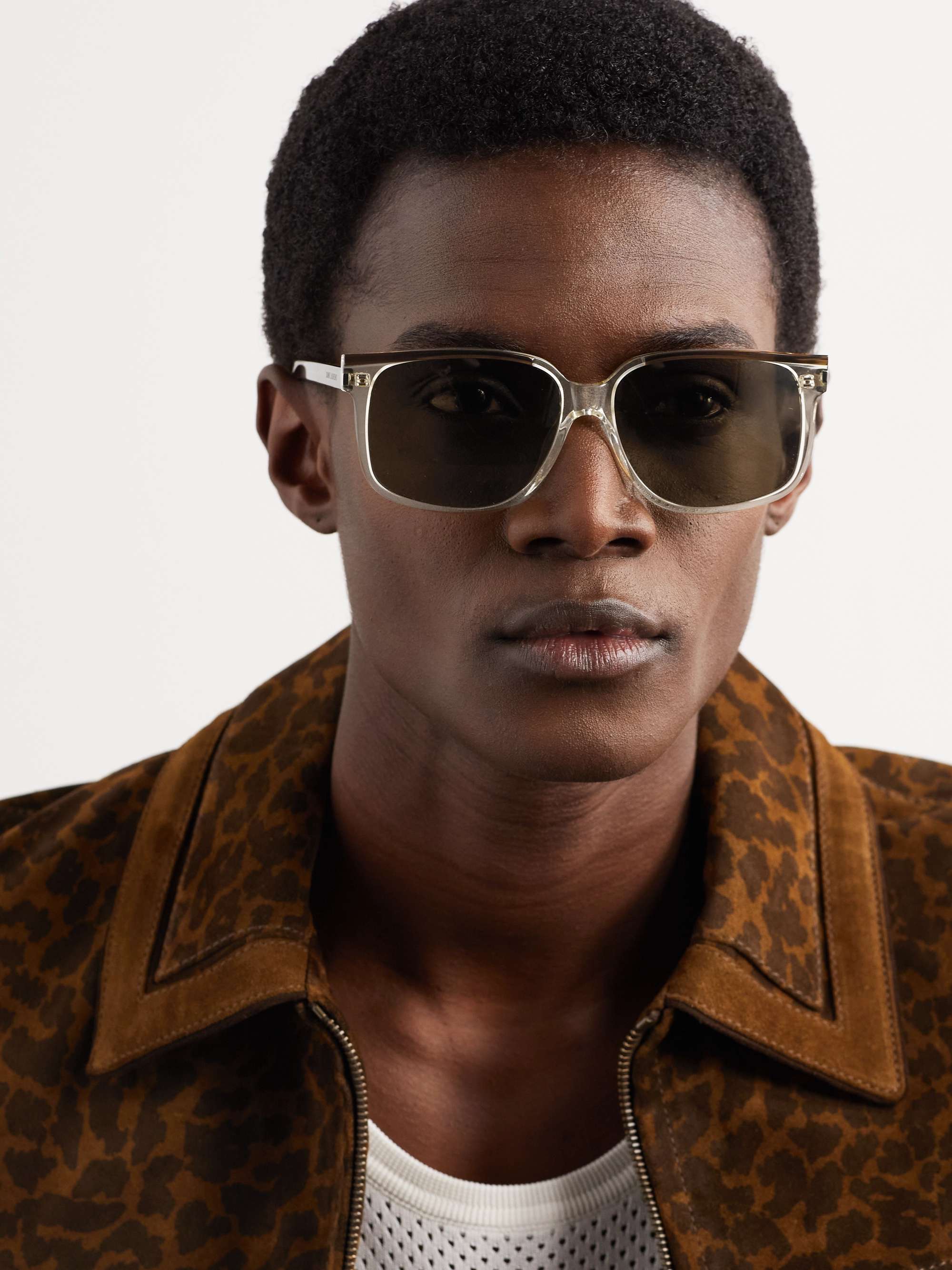 Square-frame gold-tone sunglasses