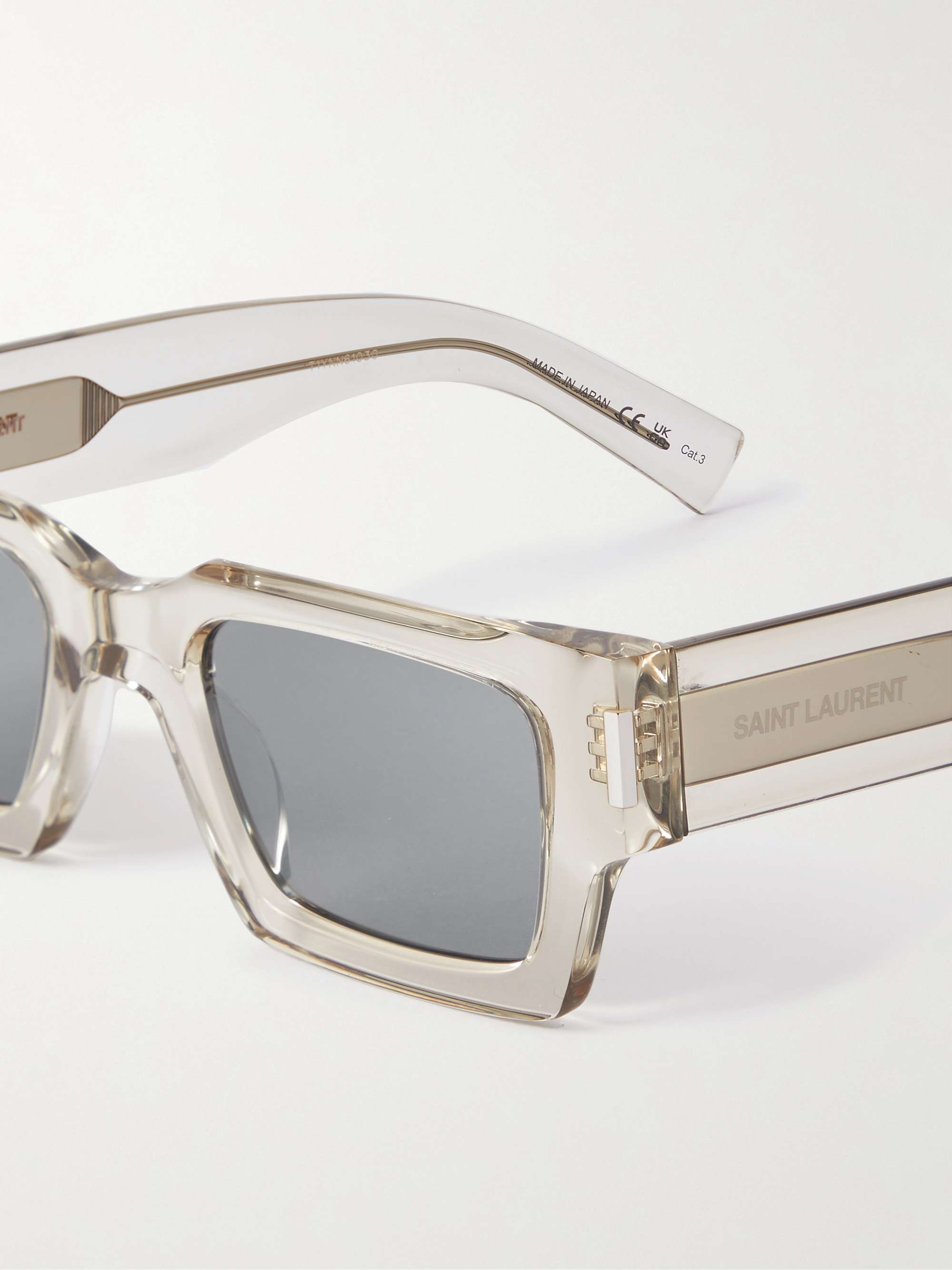 SAINT LAURENT EYEWEAR Rectangular-Frame Acetate Sunglasses