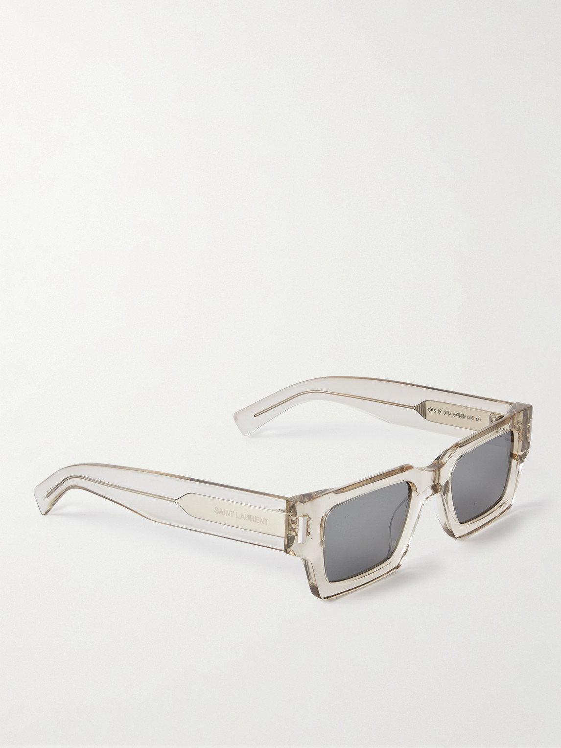 Saint Laurent Rectangular-frame Acetate Sunglasses In Neutrals