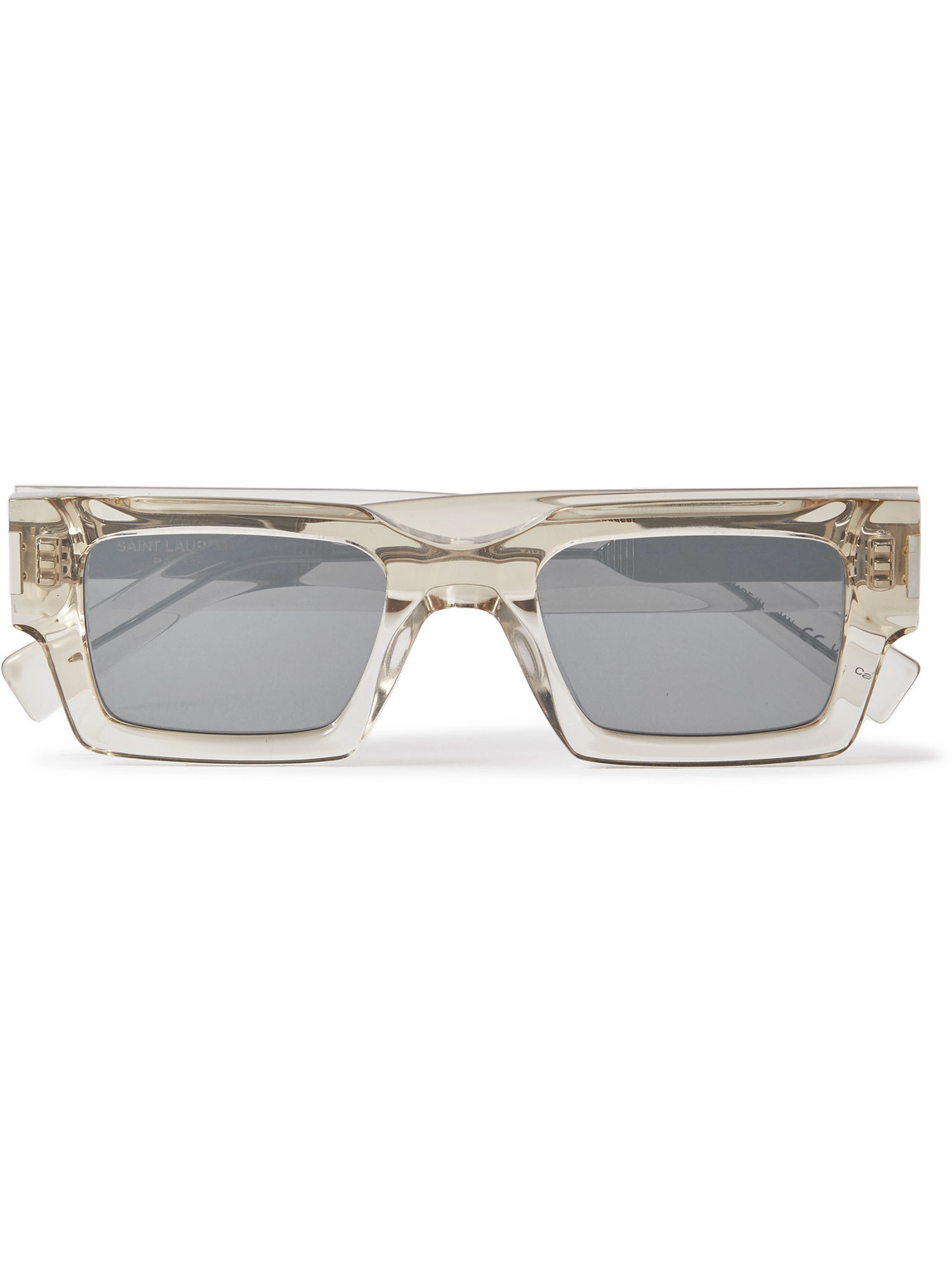 Saint Laurent Rectangular-frame Acetate Sunglasses In Neutrals