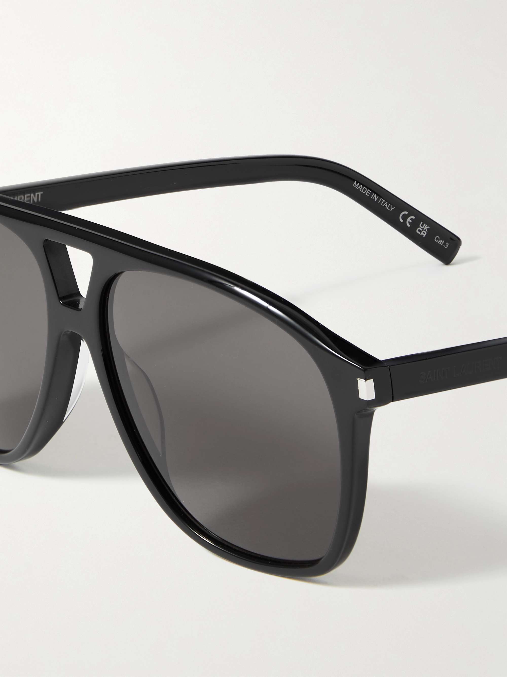 Saint Laurent Eyewear Rectangle Aviator Acetate Sunglasses - ShopStyle