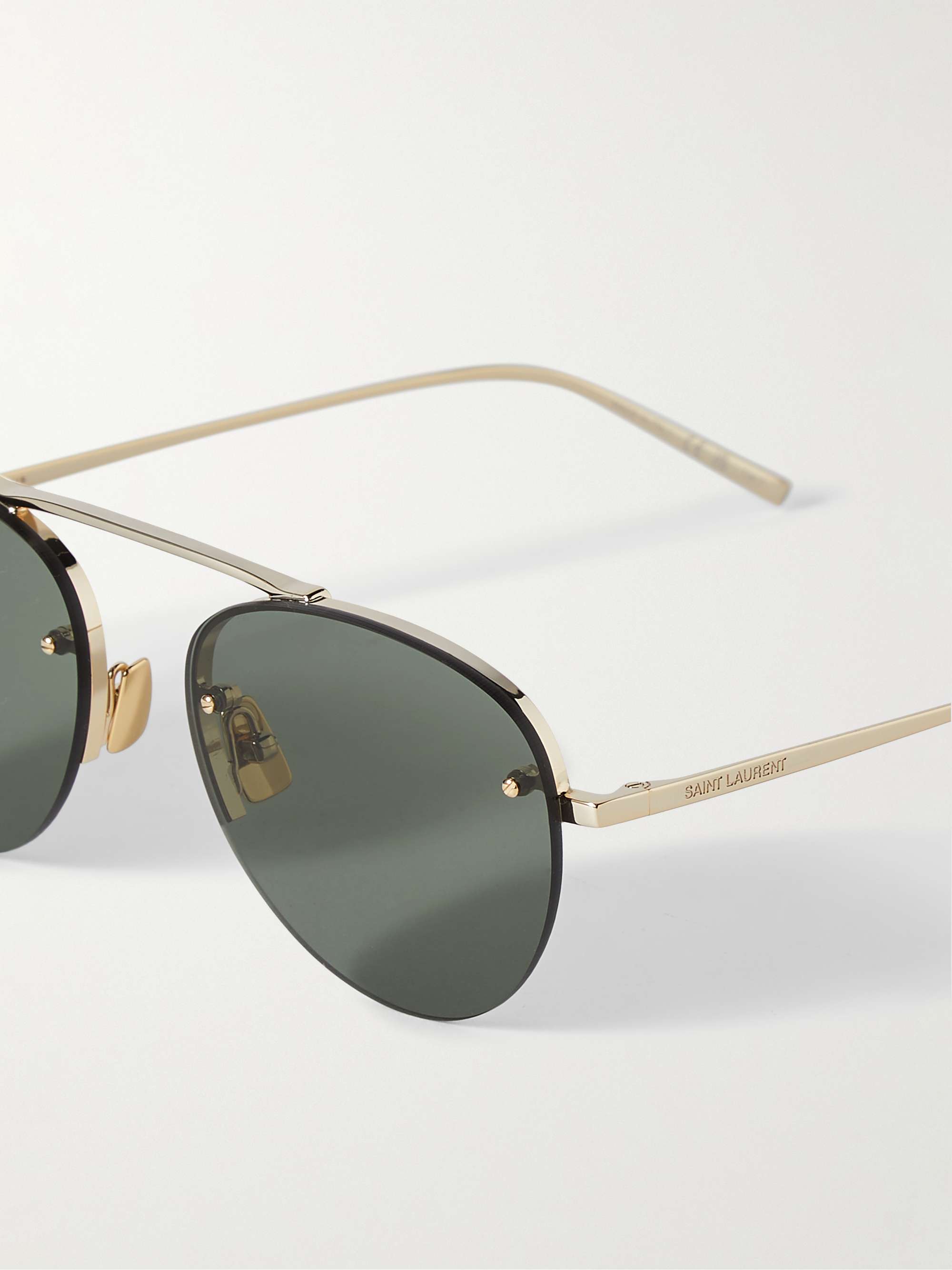 SAINT LAURENT EYEWEAR Aviator-Style Gold-Tone Sunglasses for Men | MR ...