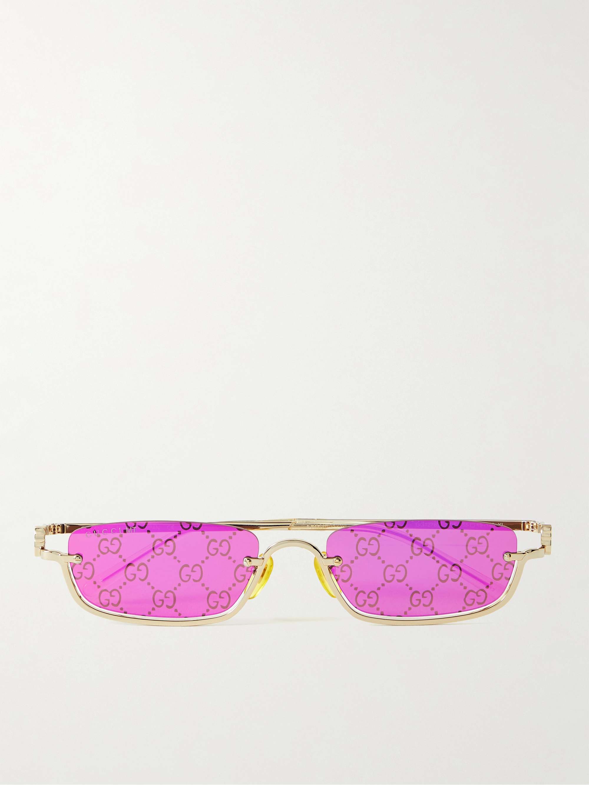 GG square-frame gold-tone sunglasses