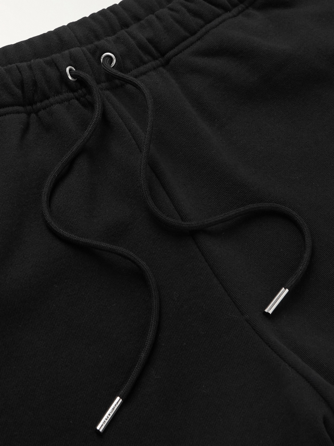Celine Straight-leg Logo-embroidered Cotton-jersey Drawstring Shorts In Black