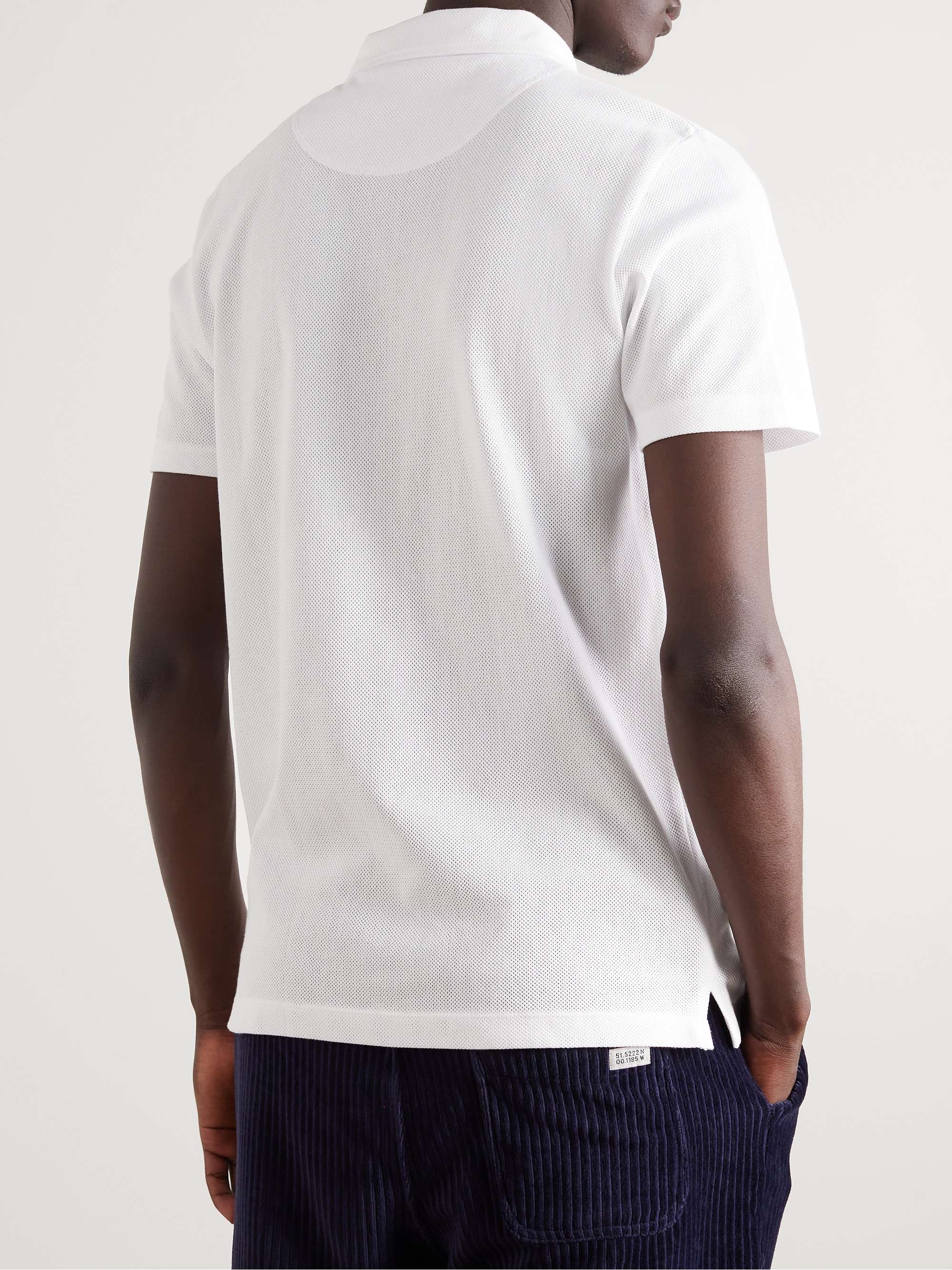 SUNSPEL Riviera Slim-Fit Cotton-Mesh Polo Shirt