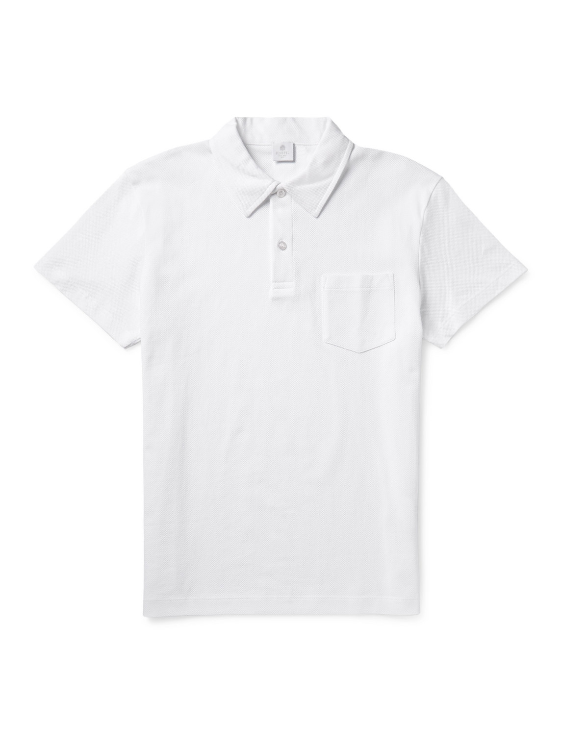 Sunspel Riviera Cotton-mesh Polo Shirt In White