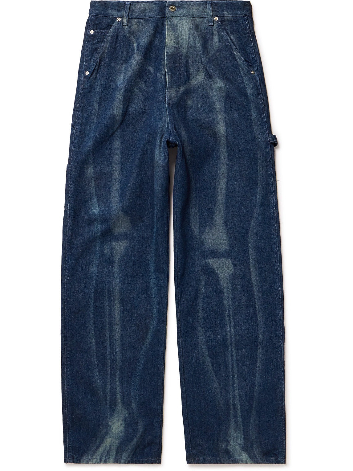 Off-white Printed Wide-leg Jeans In Blue