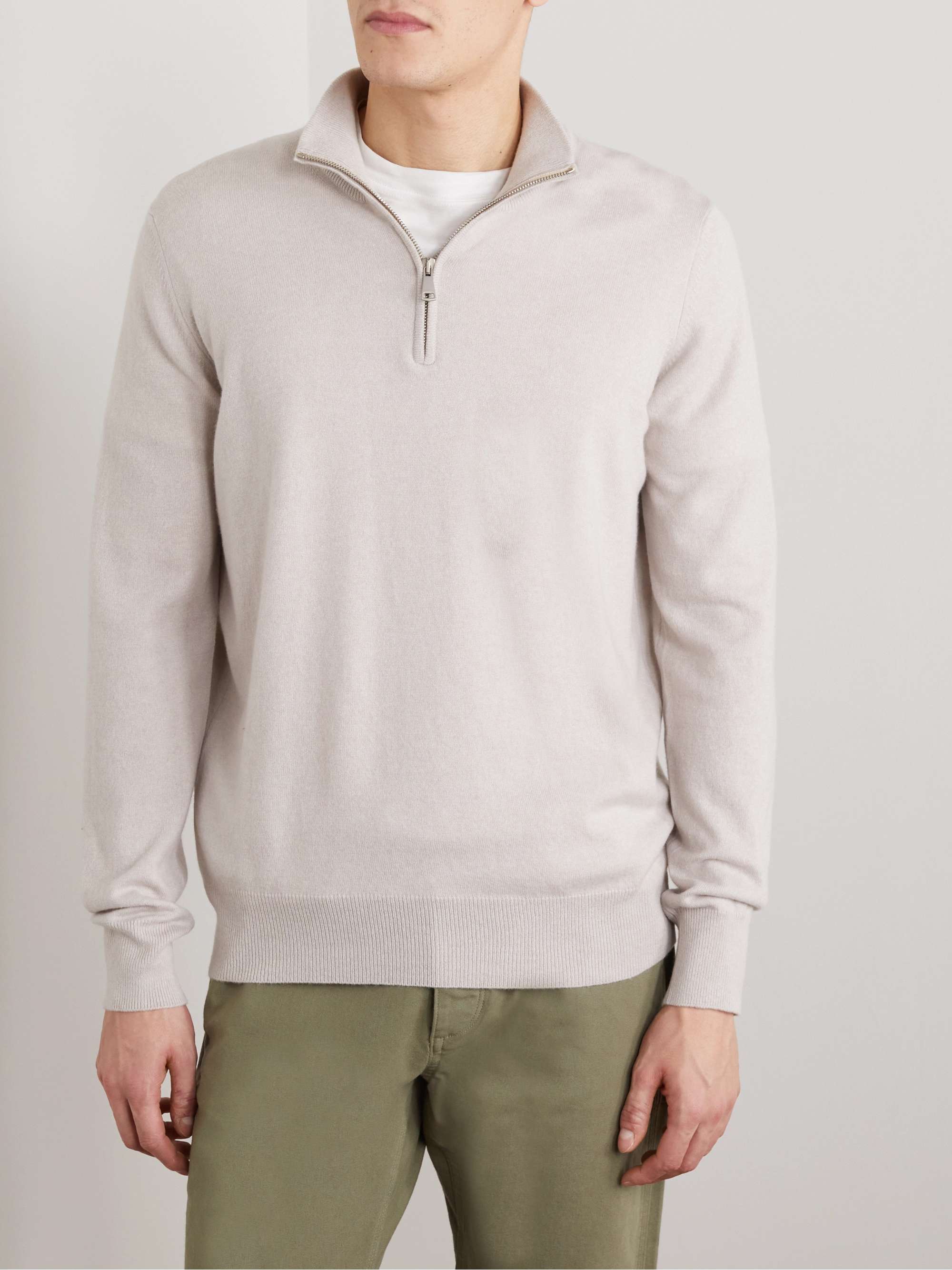 GHIAIA CASHMERE Cashmere Half-Zip Sweater