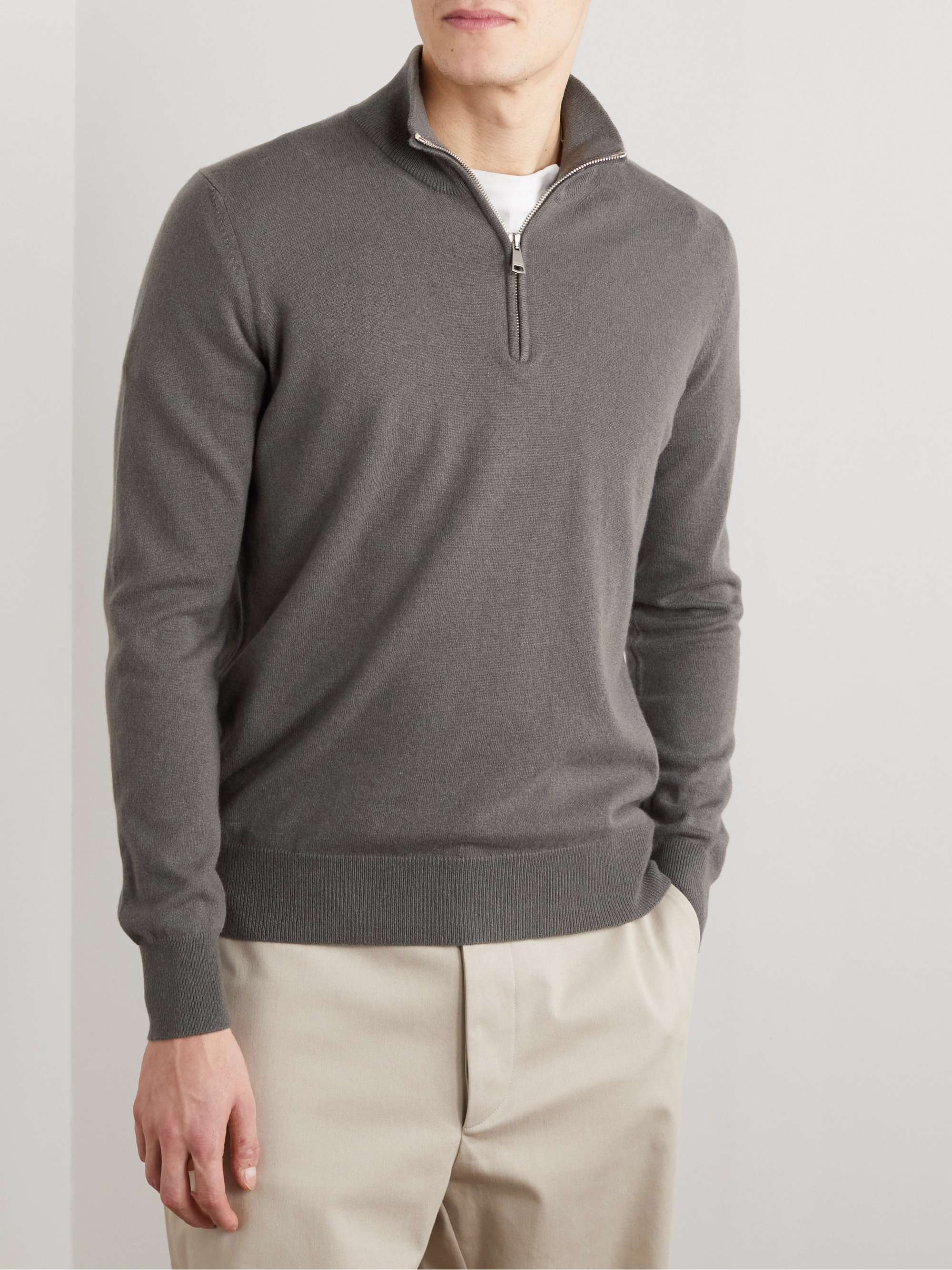 GHIAIA CASHMERE Cashmere Half-Zip Sweater