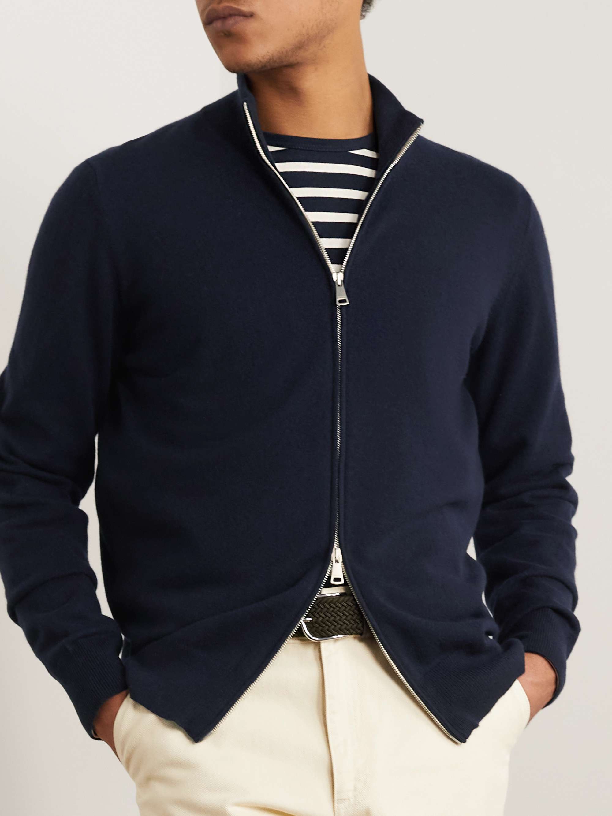 GHIAIA CASHMERE Cashmere Zip-Up Sweater