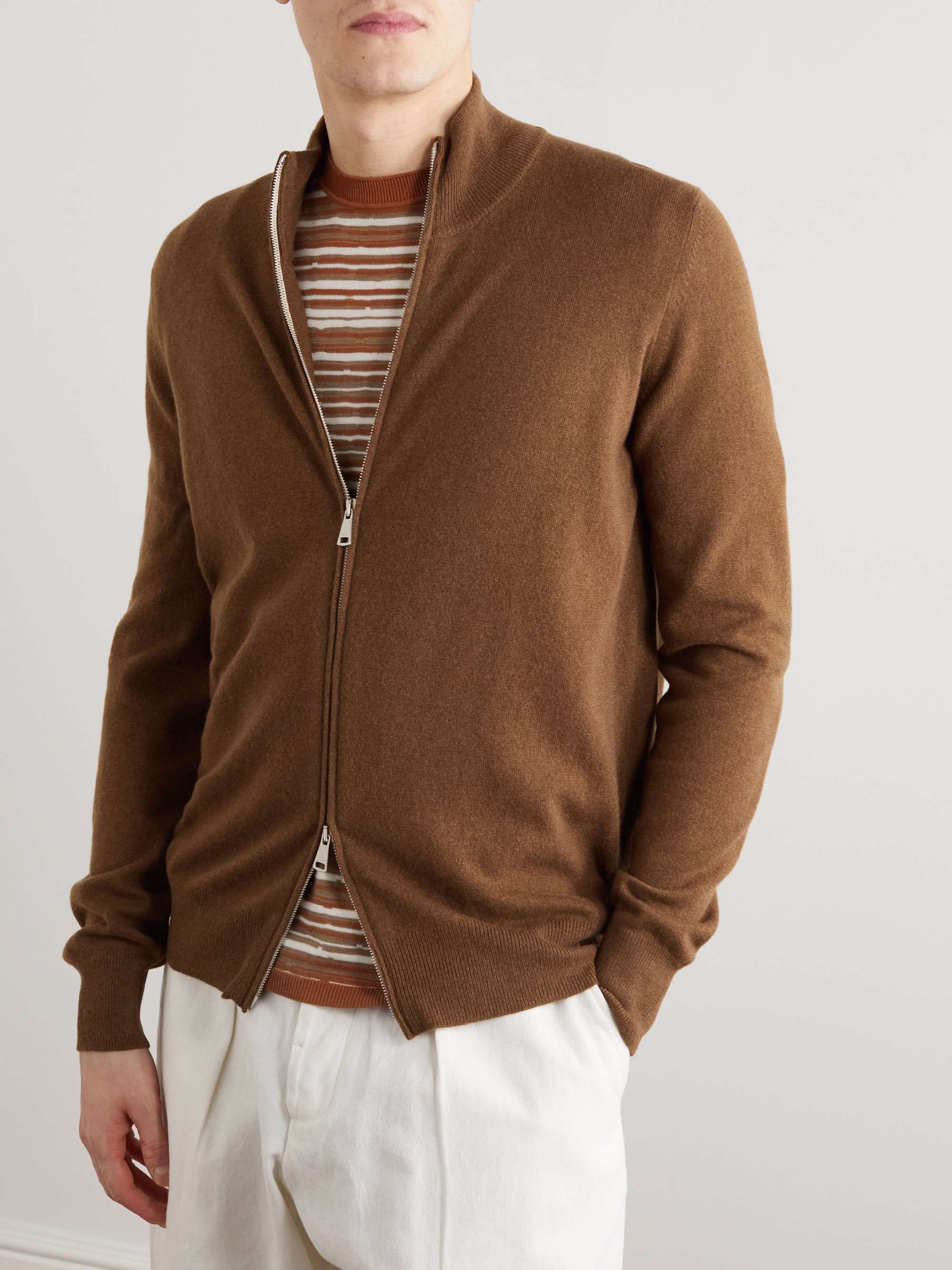 GHIAIA CASHMERE Cashmere Zip-Up Sweater