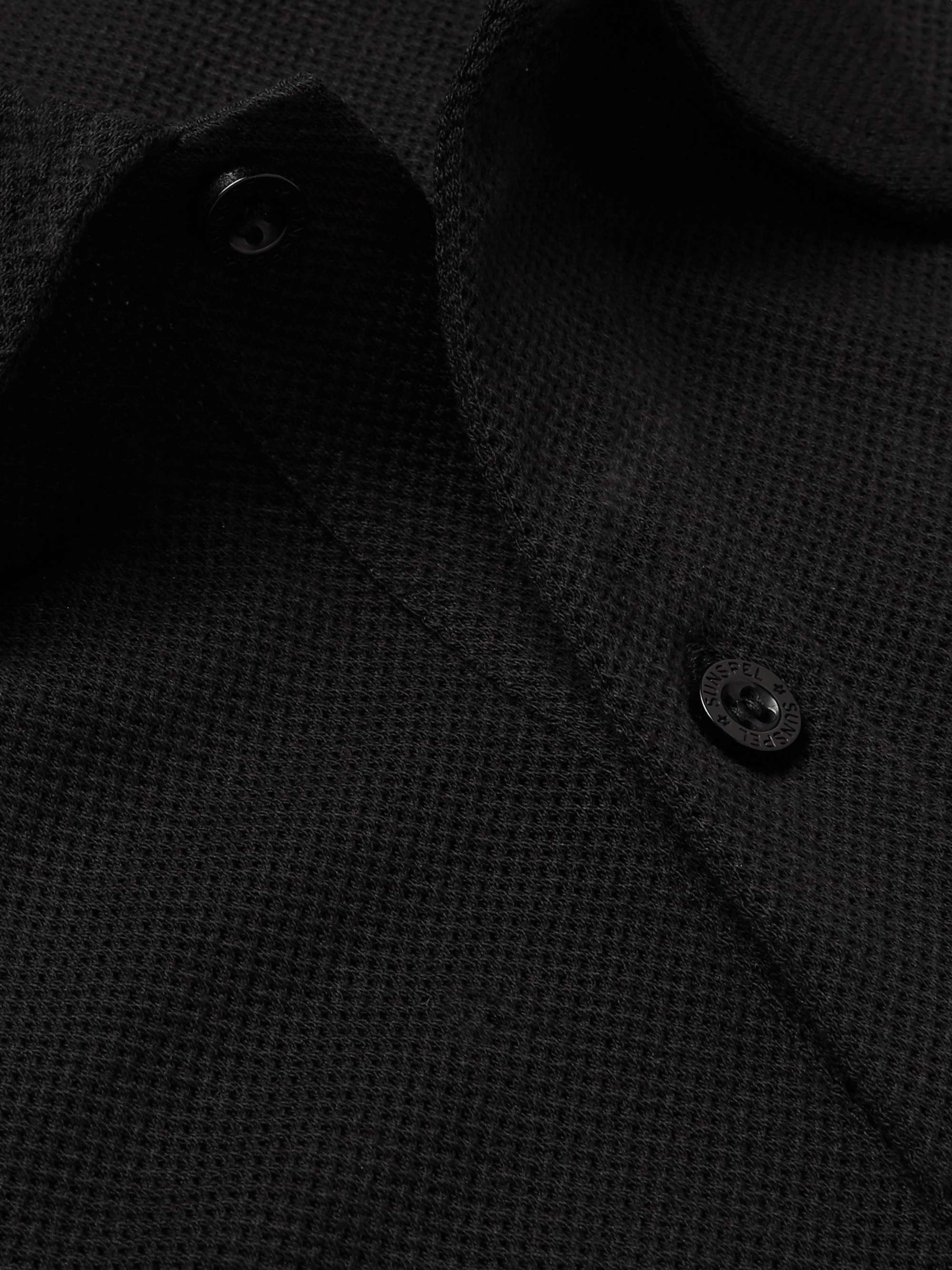 SUNSPEL Riviera Slim-Fit Cotton-Mesh Polo Shirt