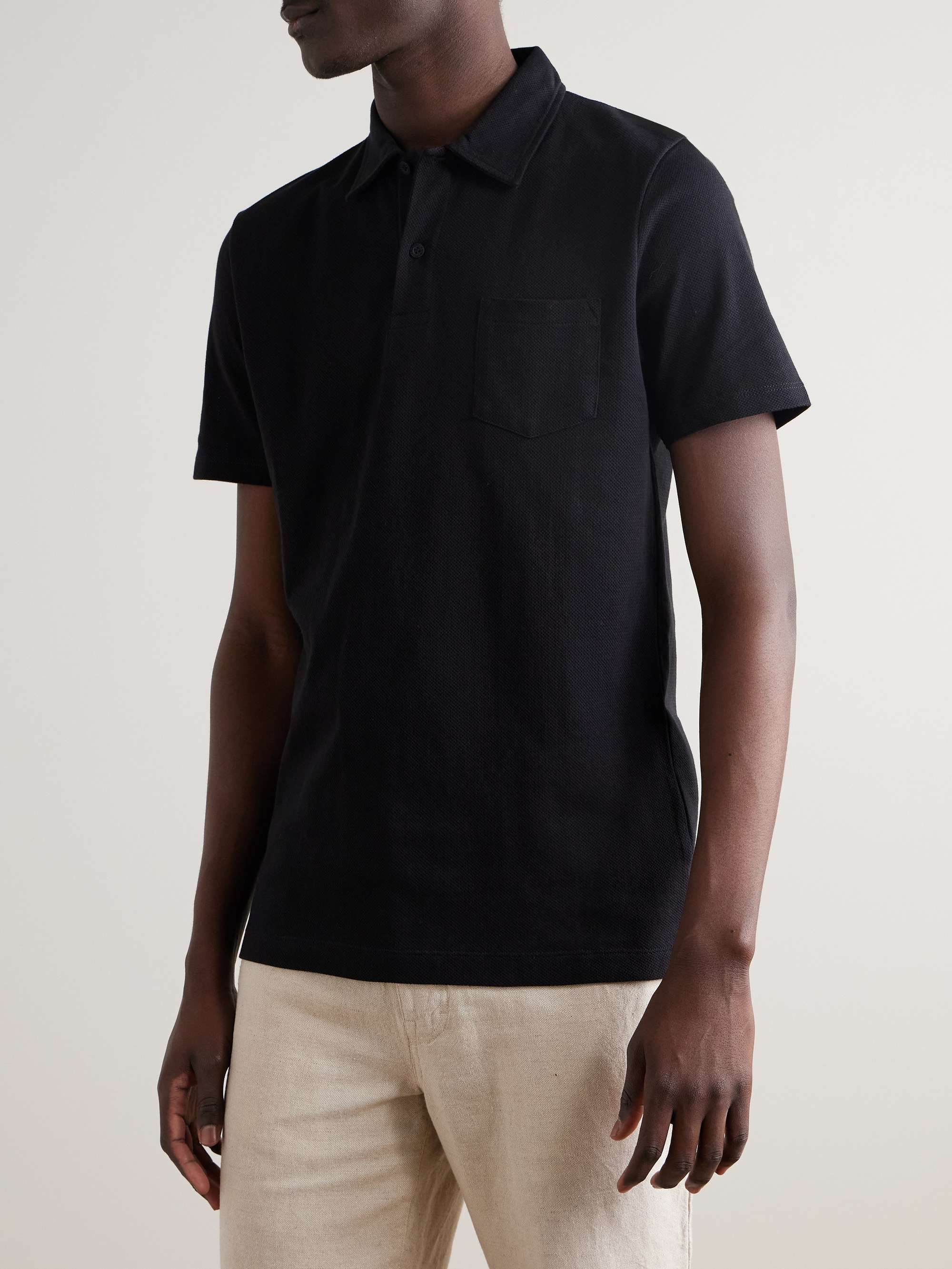 SUNSPEL Polo slim-fit in mesh di cotone Riviera