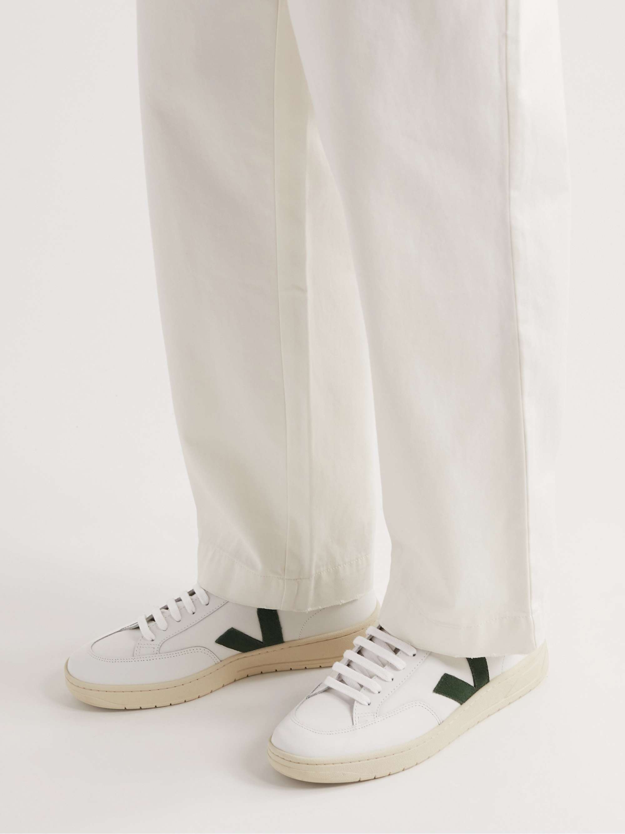 VEJA V-12 Suede-Trimmed Leather Sneakers