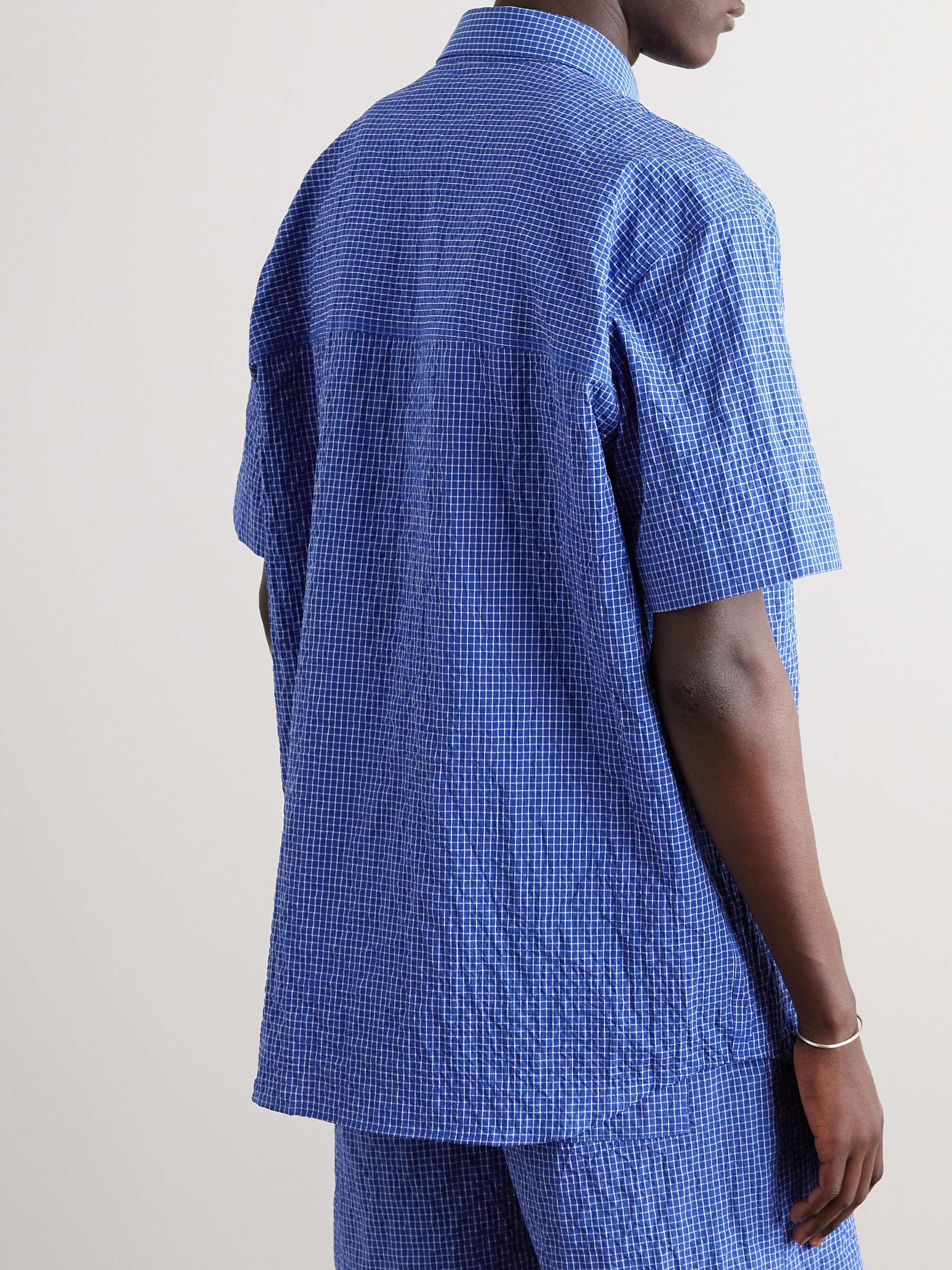 RÓHE Checked Cotton-Seersucker Shirt