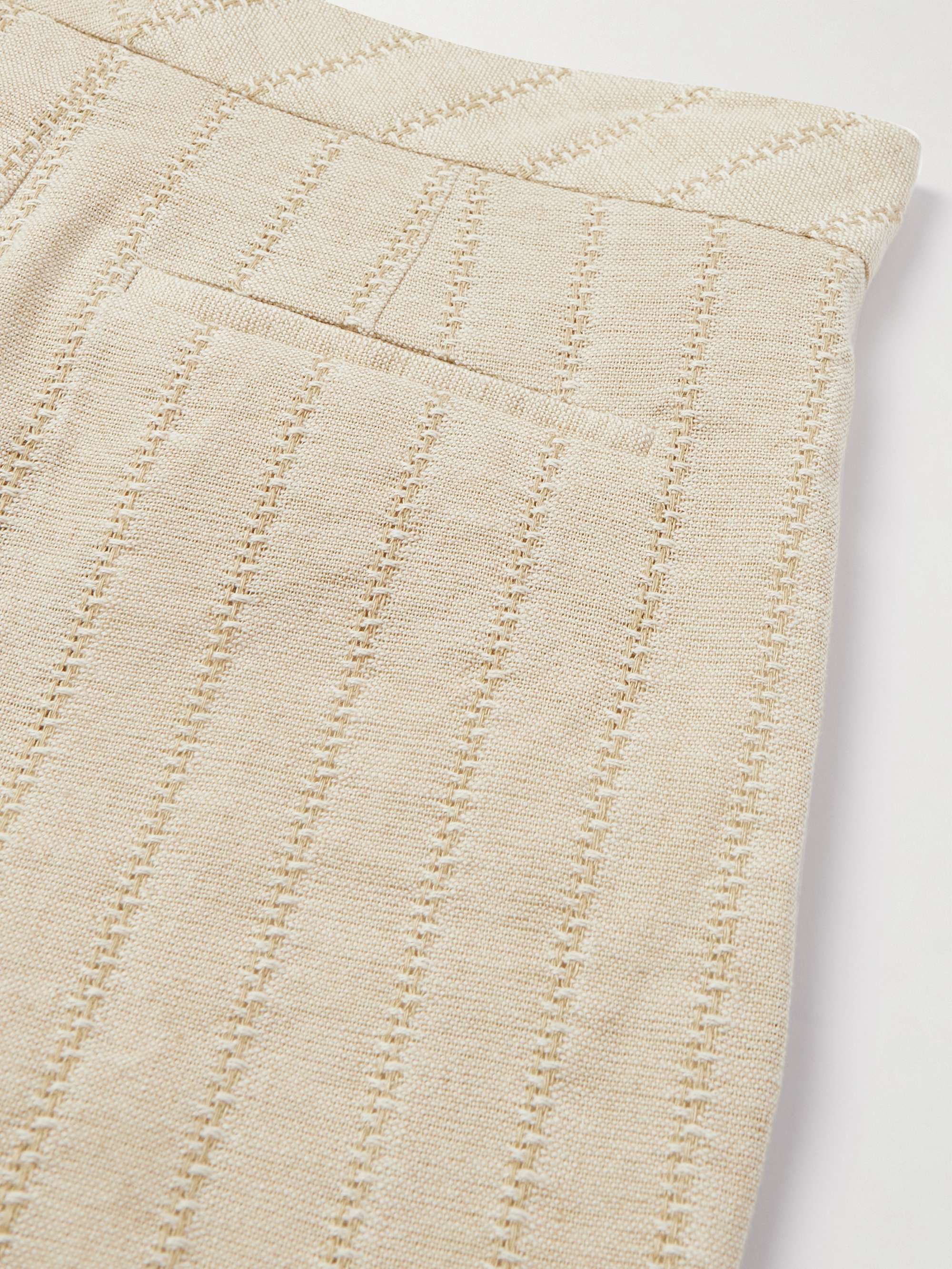RÓHE Straight-Leg Embroidered Linen and Cotton-Blend Shorts