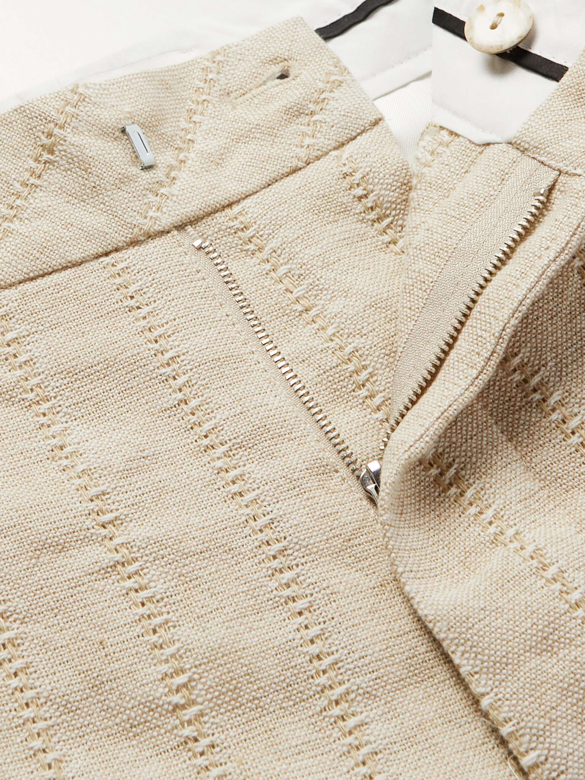 RÓHE Straight-Leg Embroidered Linen and Cotton-Blend Shorts