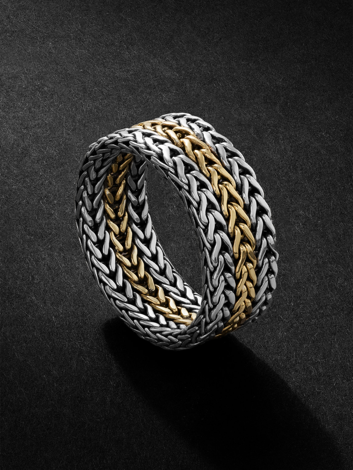 John Hardy Rata Silver and Gold Ring - Men