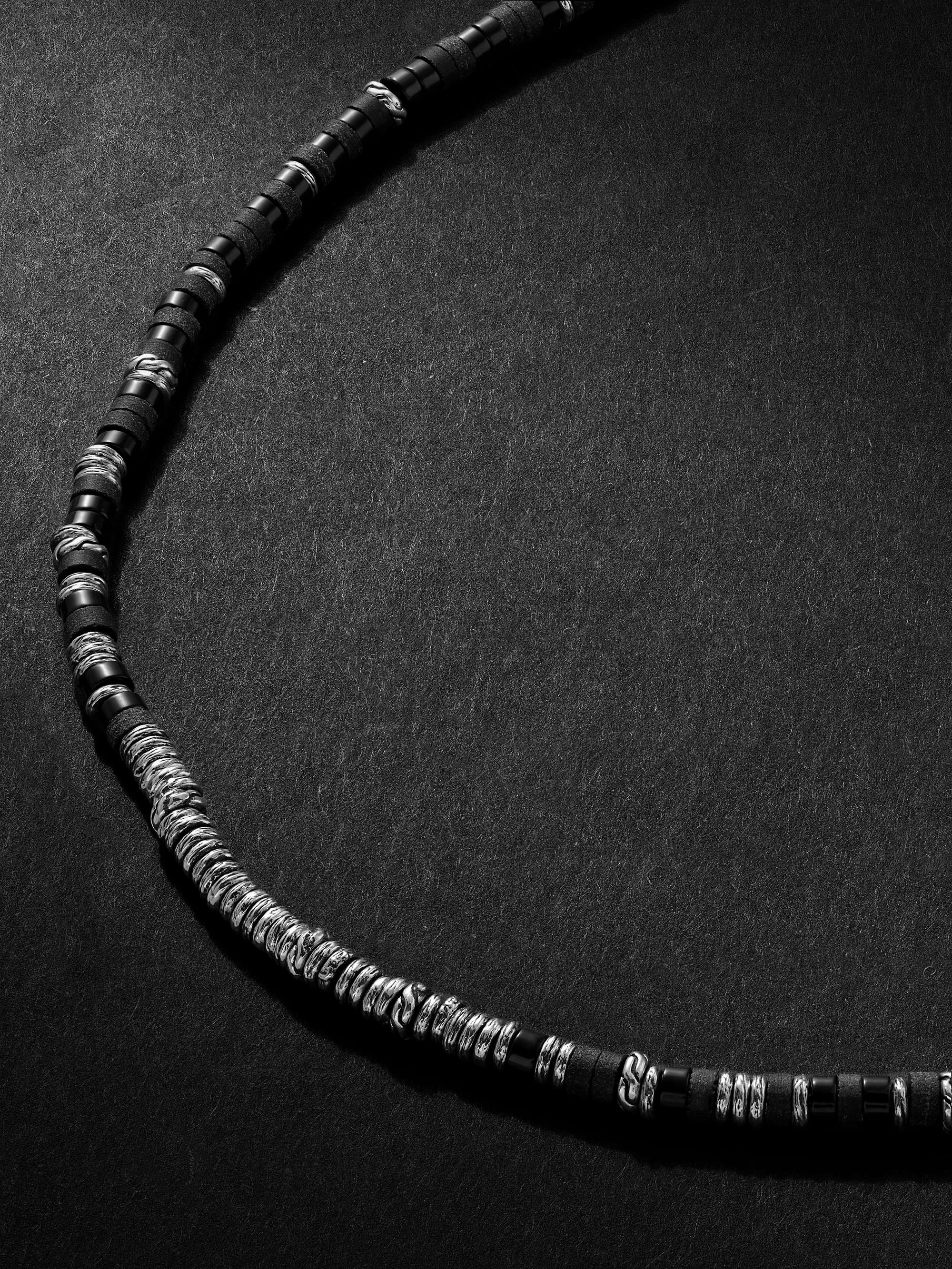 JOHN HARDY Silver and Onyx Heishi Beaded Necklace