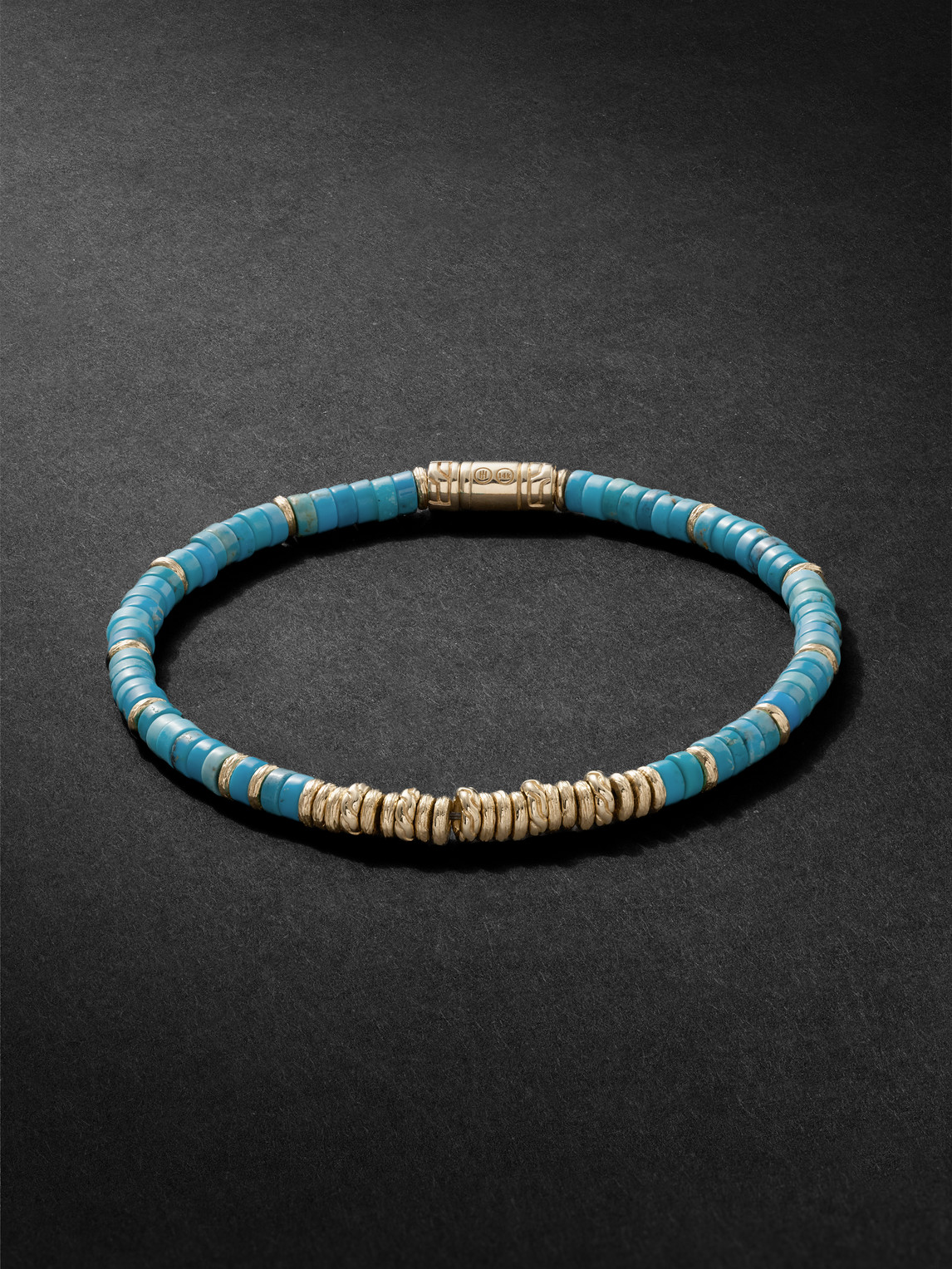 John Hardy Gold Turquoise Heishi Beaded Bracelet - Men