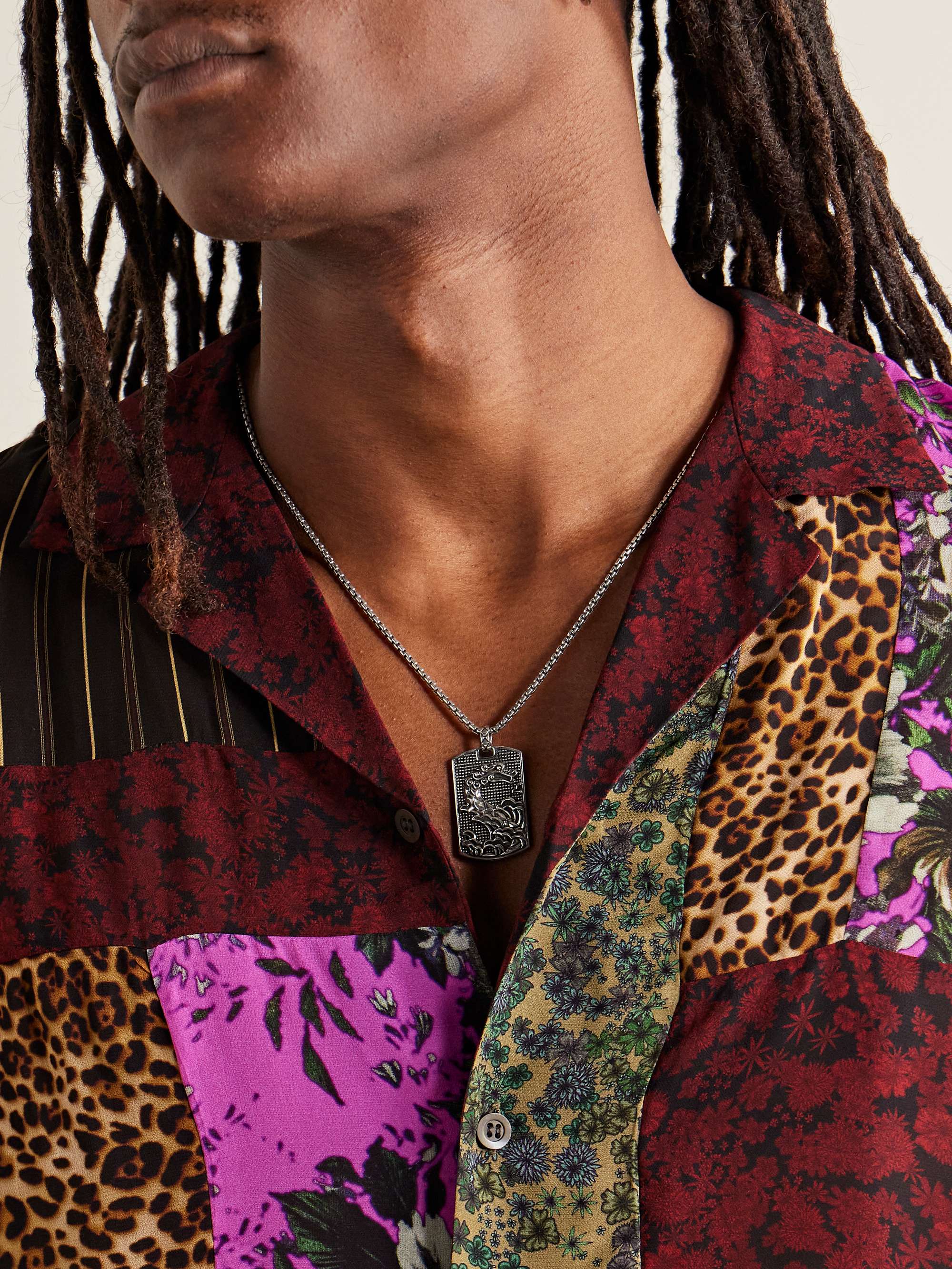 JOHN HARDY Collana in argento con pendente inciso Legends Naga