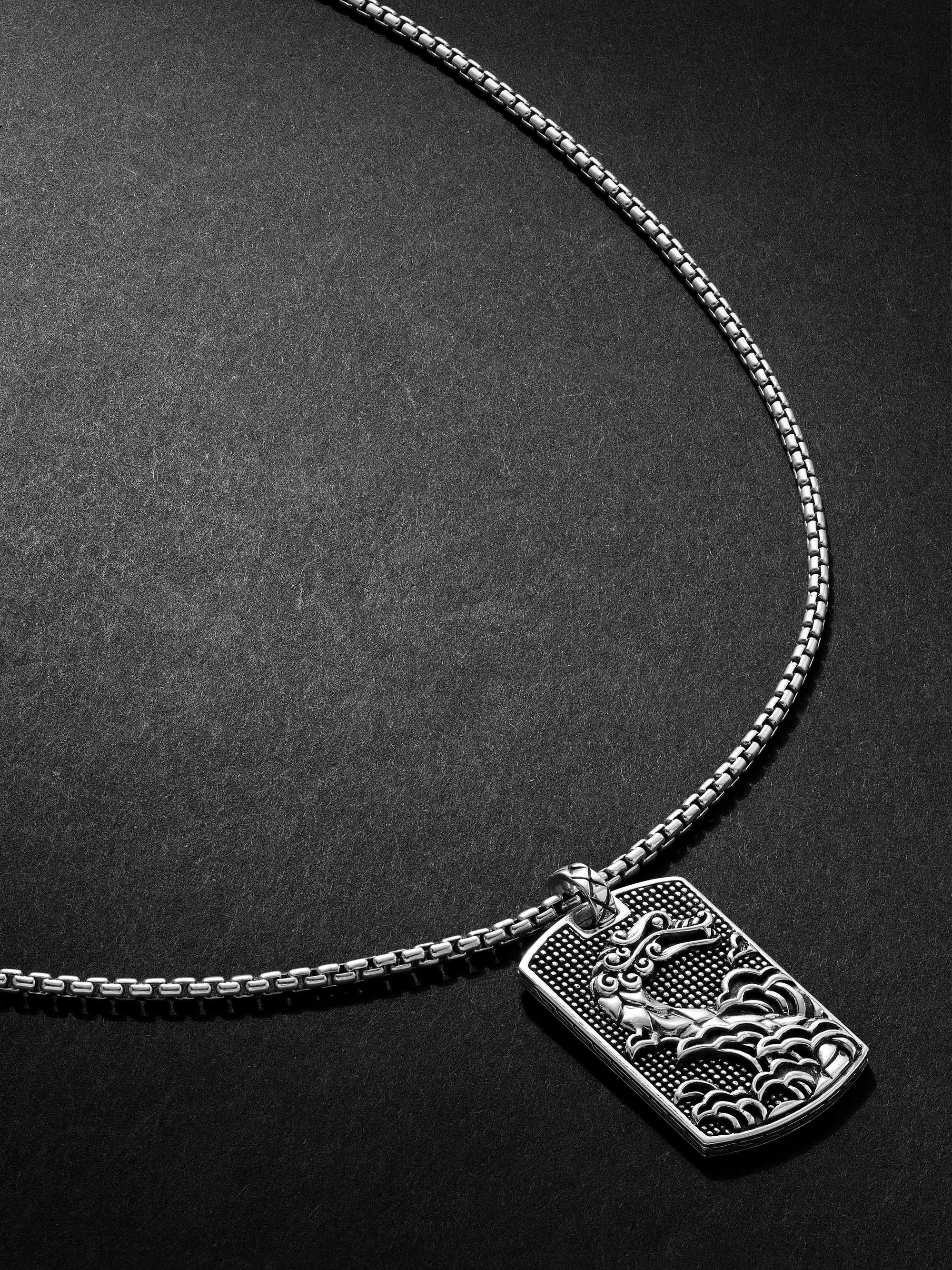 JOHN HARDY Legends Naga Engraved Silver Pendant Necklace for Men | MR ...