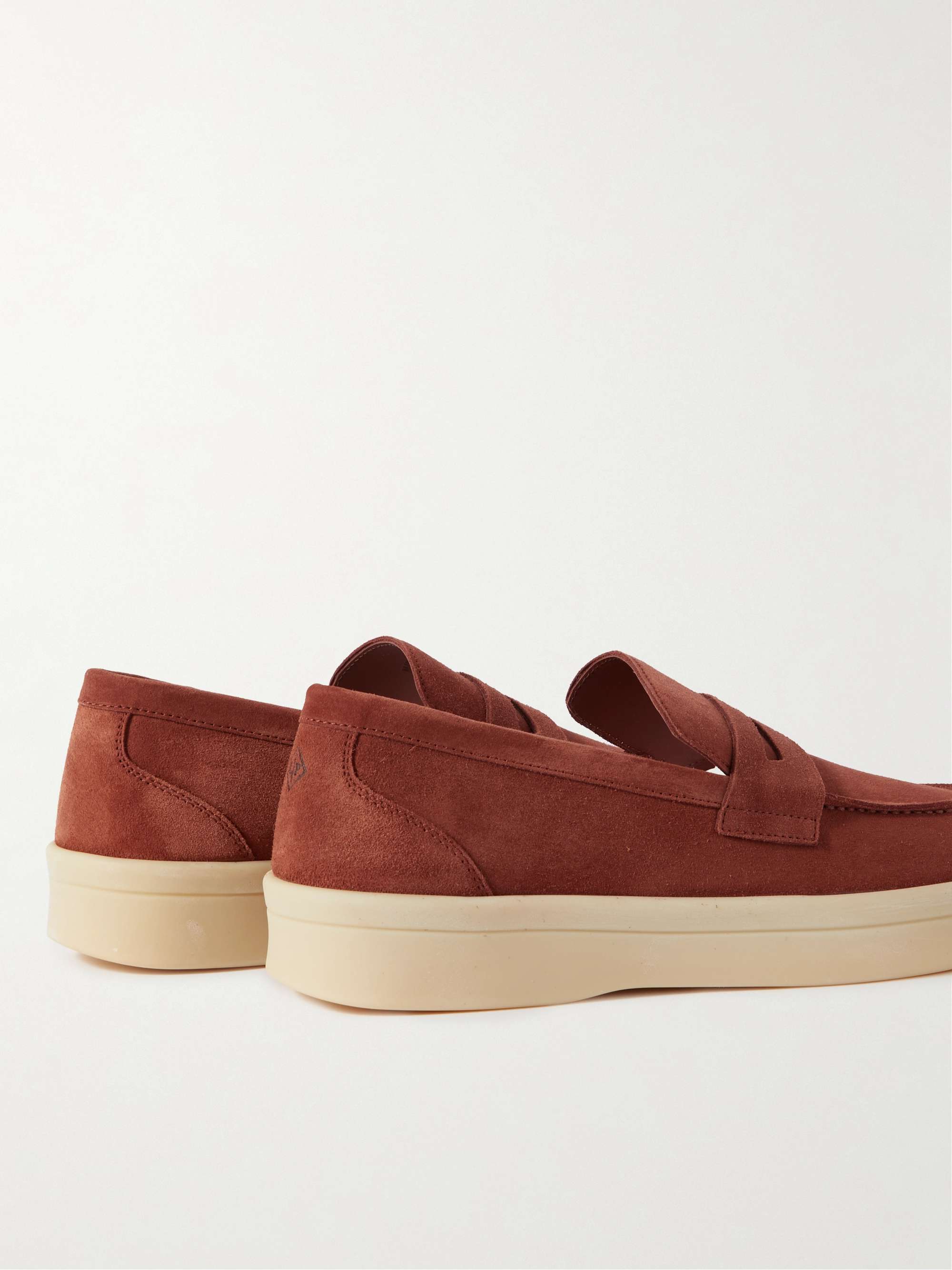 LORO PIANA Ultimate Walk Suede Penny Loafers
