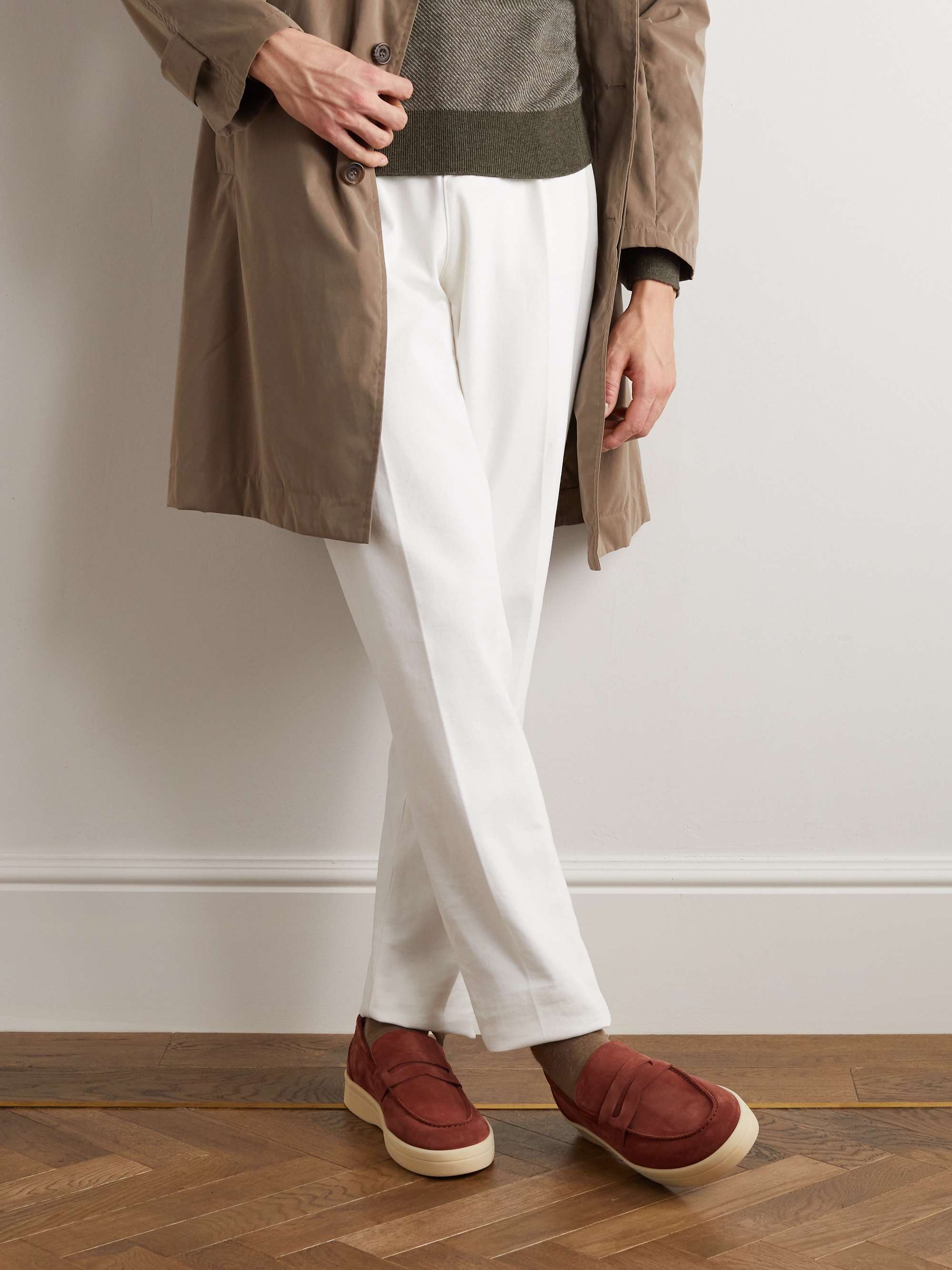 LORO PIANA Ultimate Walk Suede Penny Loafers
