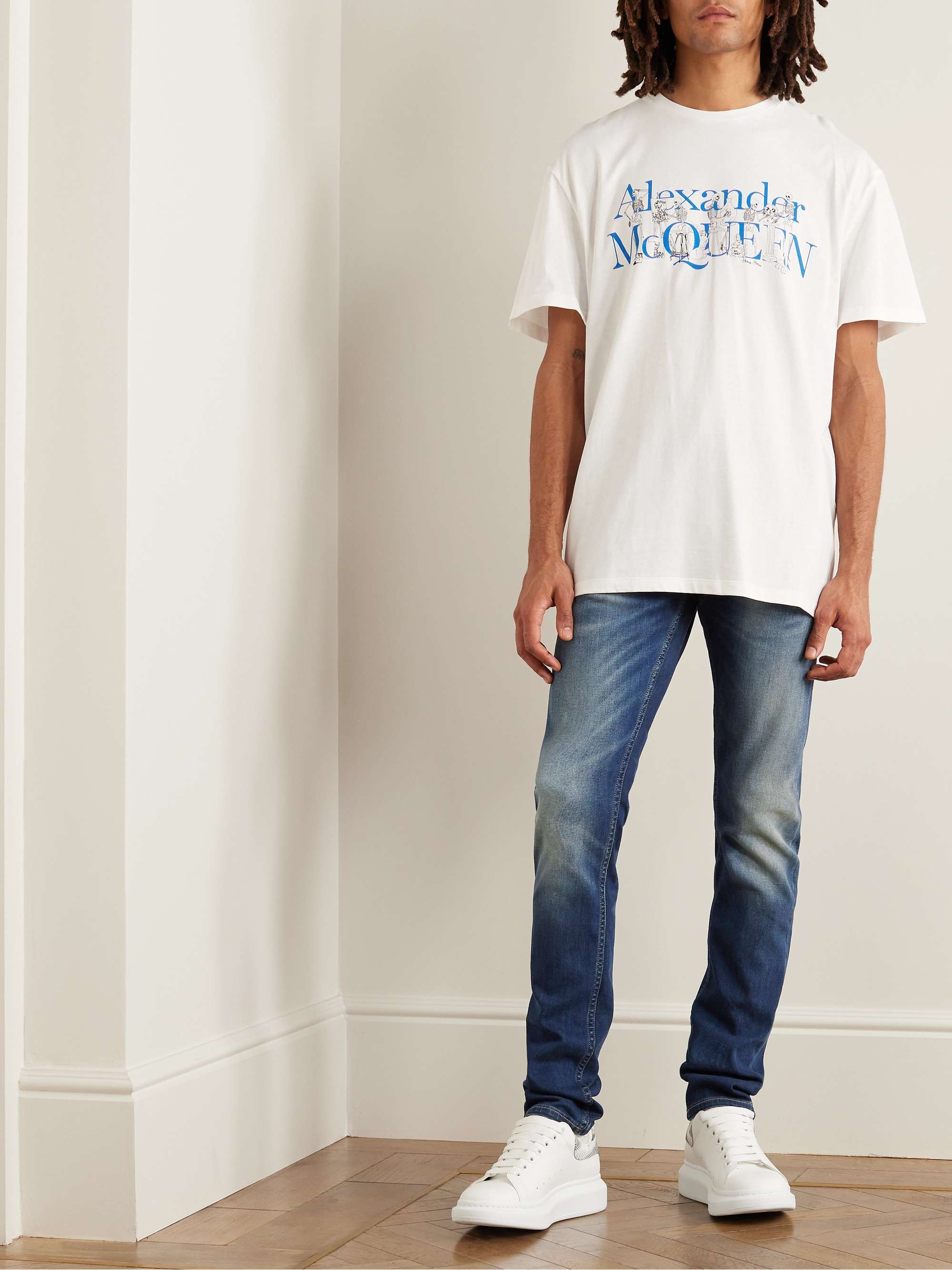 ALEXANDER MCQUEEN Graffiti Straight-Leg Logo-Embroidered Jeans for Men