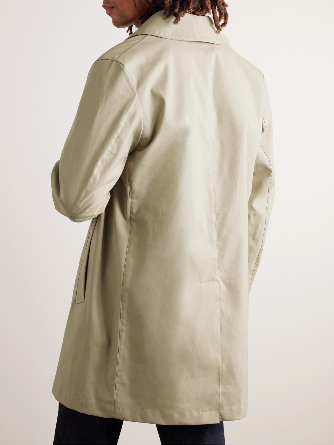 Shop Mackintosh Cambridge Bonded Cotton Trench Coat In Neutrals