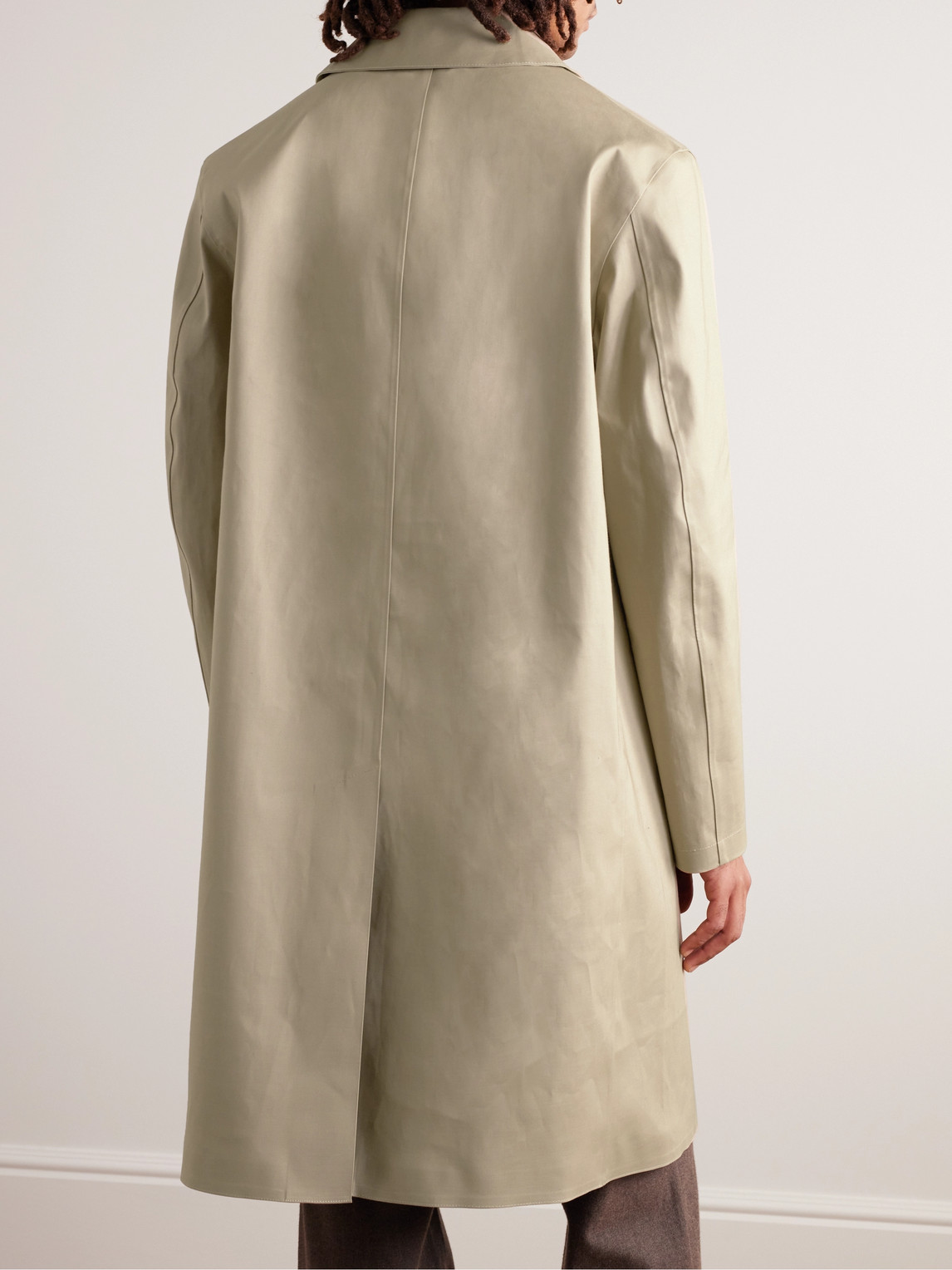 Shop Mackintosh Oxford Bonded Cotton Trench Coat In Neutrals