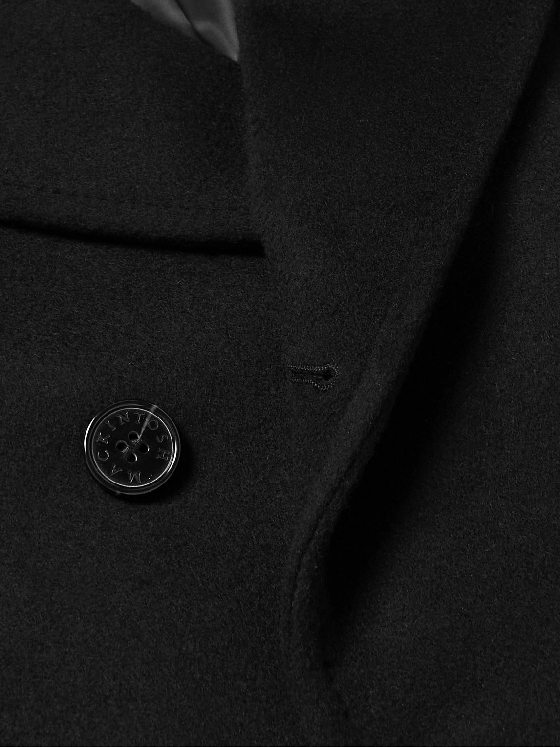 Shop Mackintosh Dalton Wool And Cashmere-blend Peacoat In Black