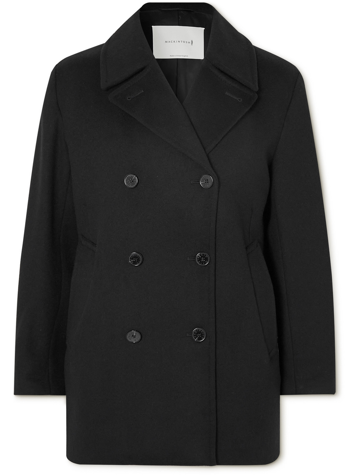 Shop Mackintosh Dalton Wool And Cashmere-blend Peacoat In Black