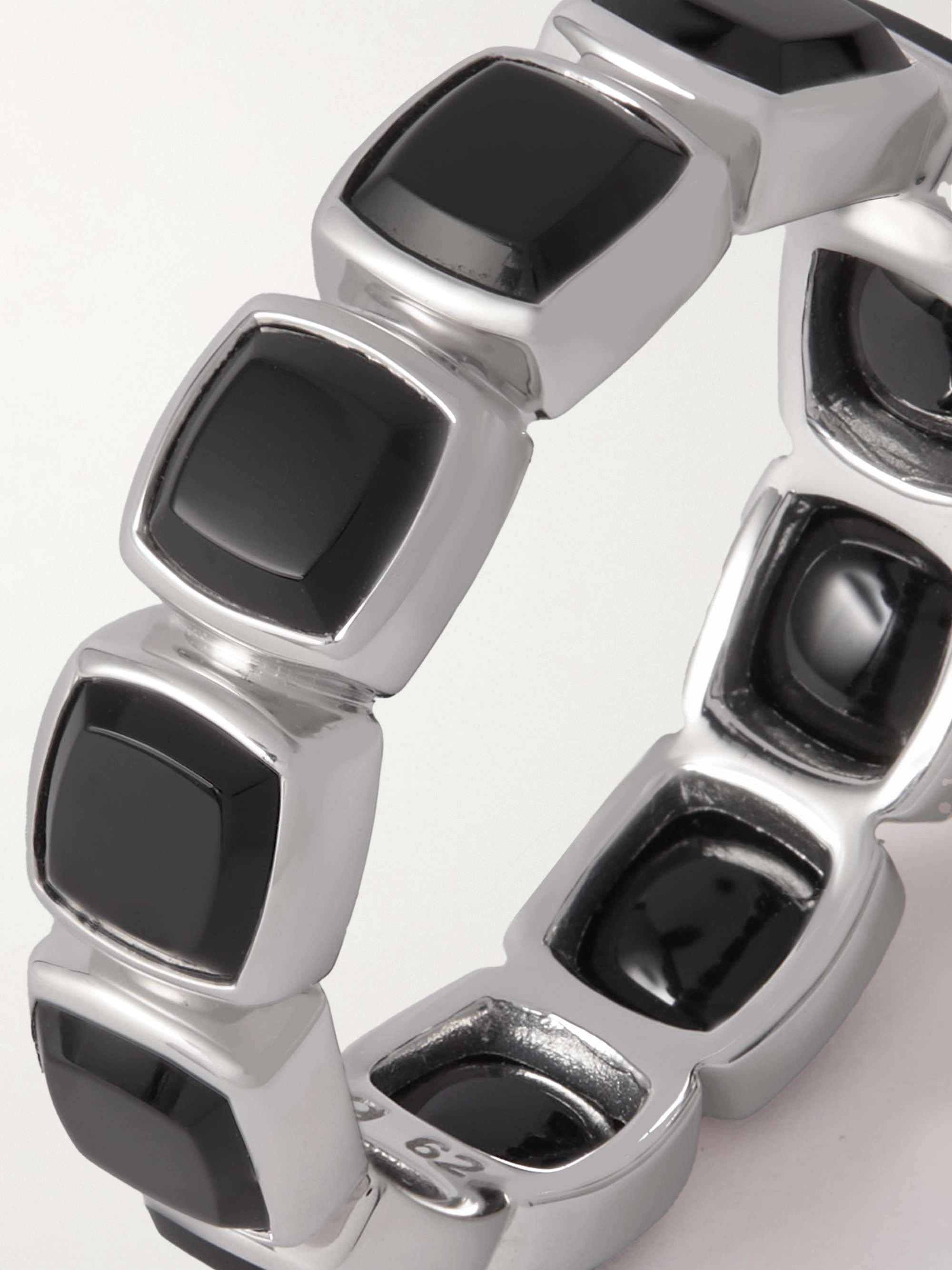 TOM WOOD Rhodium-Plated Silver Onyx Ring for Men | MR PORTER