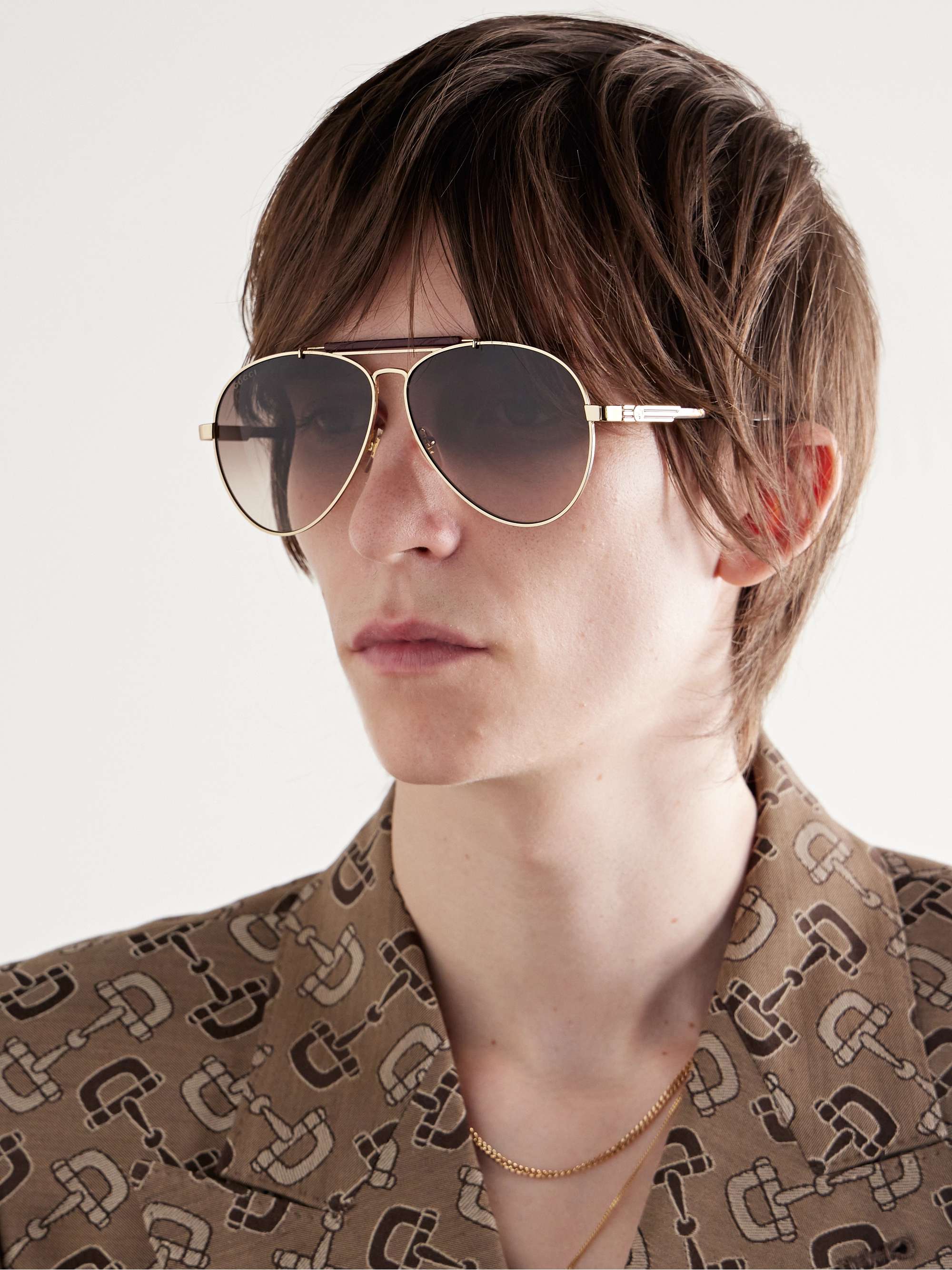 EYEWEAR Aviator-Style Gold-Tone and Acetate Sunglasses for Men | MR PORTER