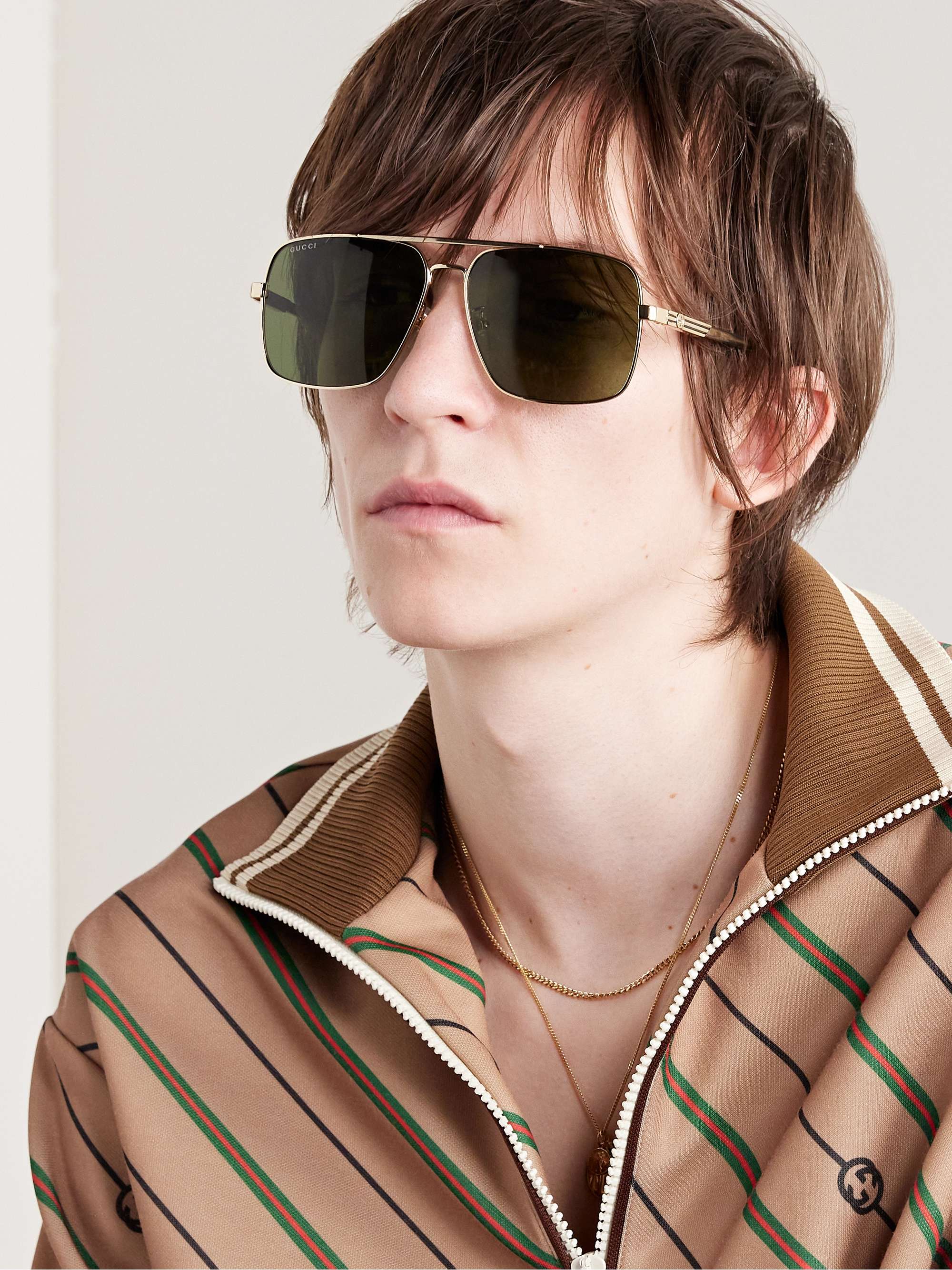 GUCCI Aviator-Style Gold-Tone Sunglasses for | MR PORTER